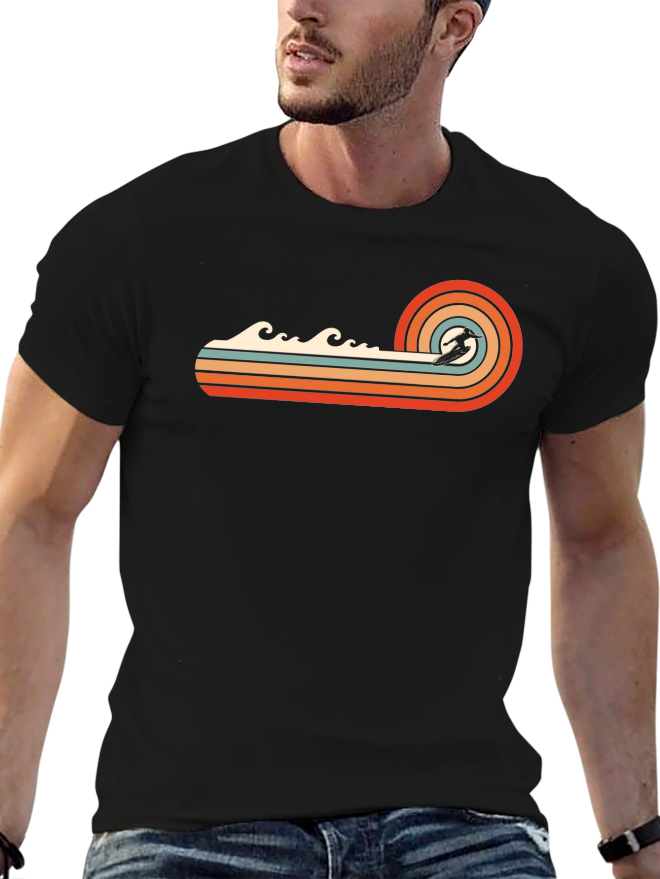 Retro Surfer Wave T-Shirt