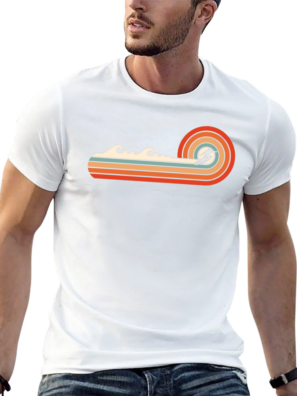 Retro Surfer Wave T-Shirt