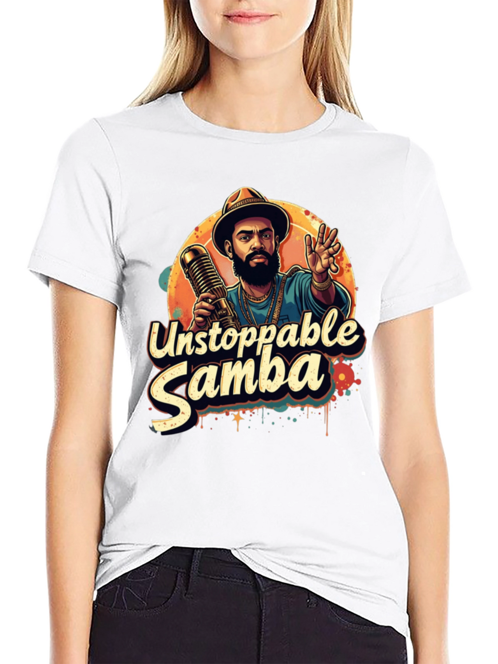 Unstoppable Samba Graphic T-Shirt - Black