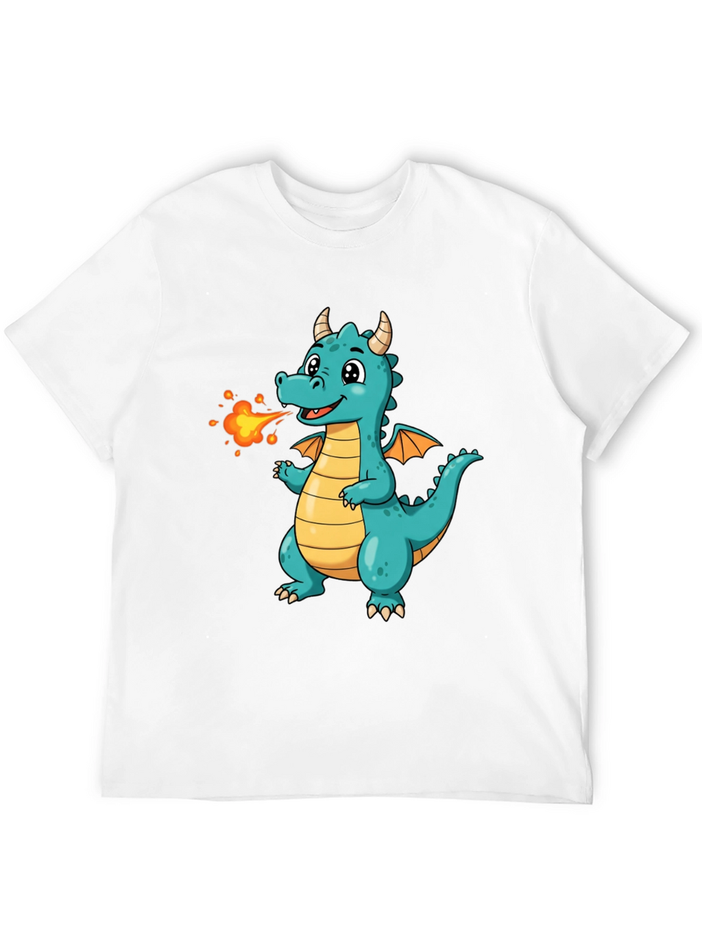 Cute Fire Dragon Graphic Tee - Kids Fun Shirt