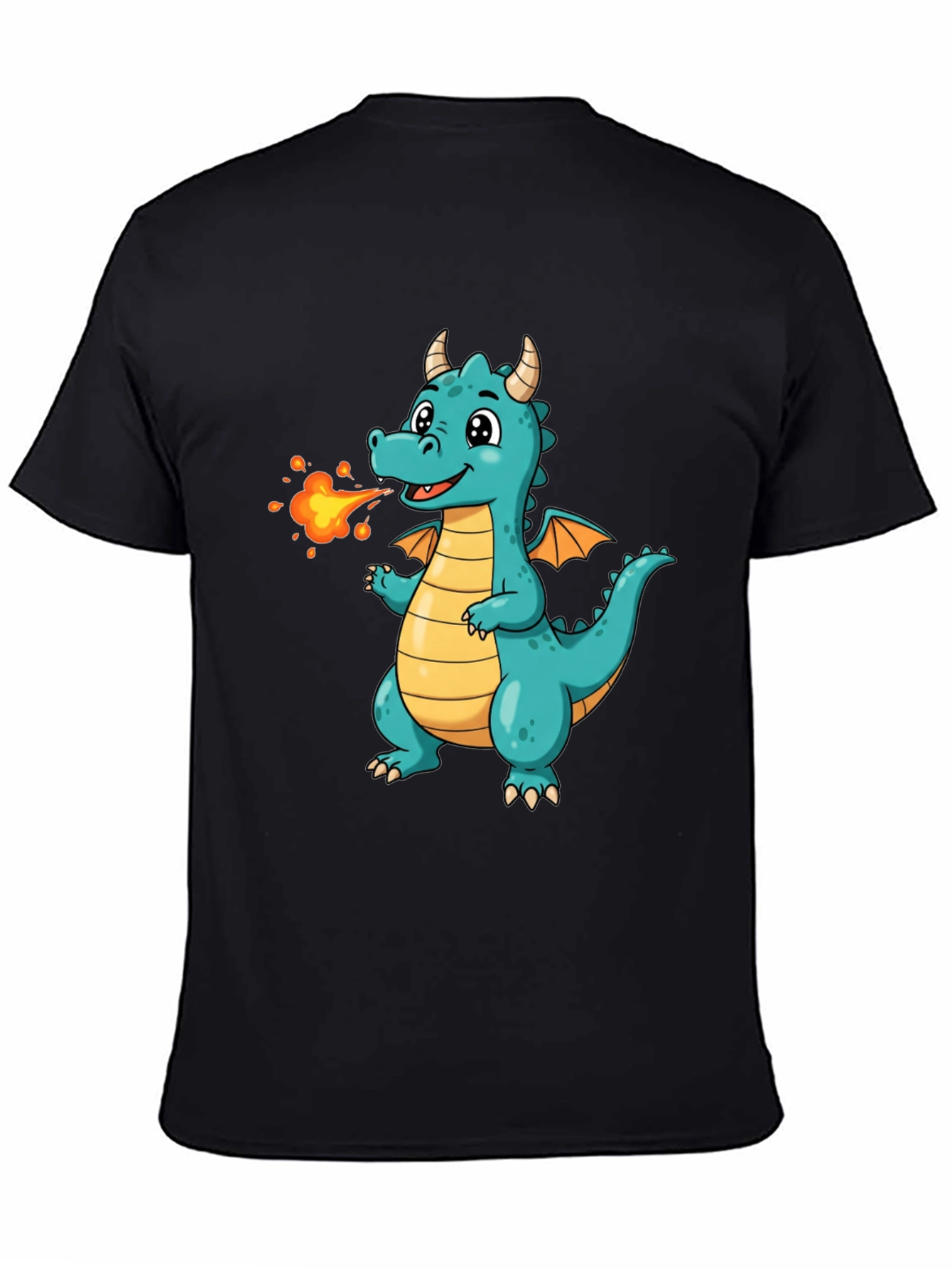 Cute Fire Dragon Graphic Tee - Kids Fun Shirt