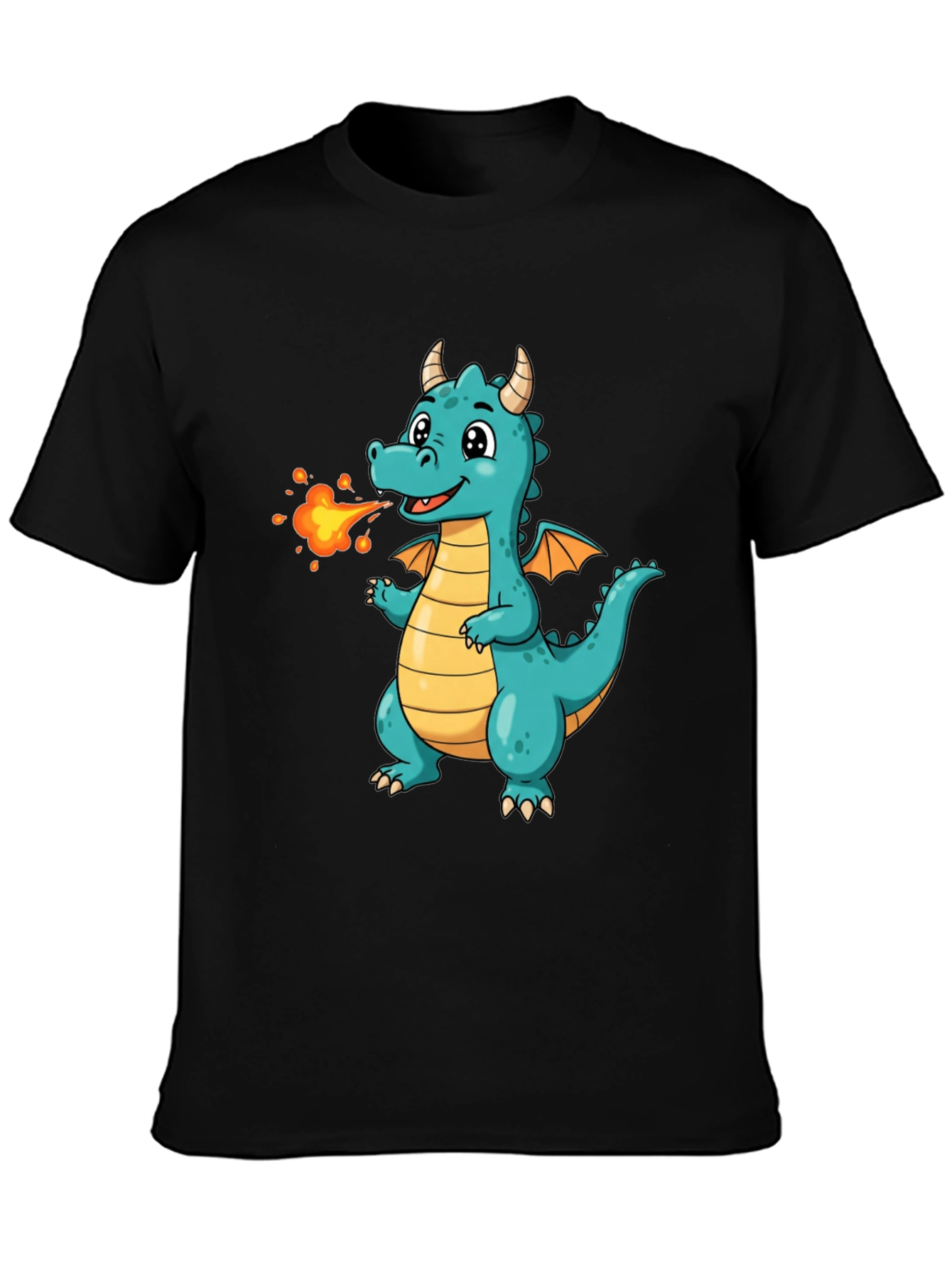 Cute Fire Dragon Graphic Tee - Kids Fun Shirt
