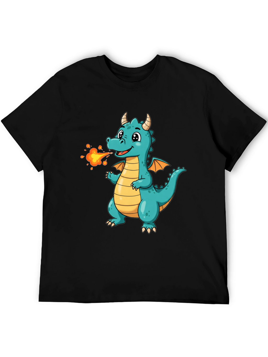 Cute Fire Dragon Graphic Tee - Kids Fun Shirt