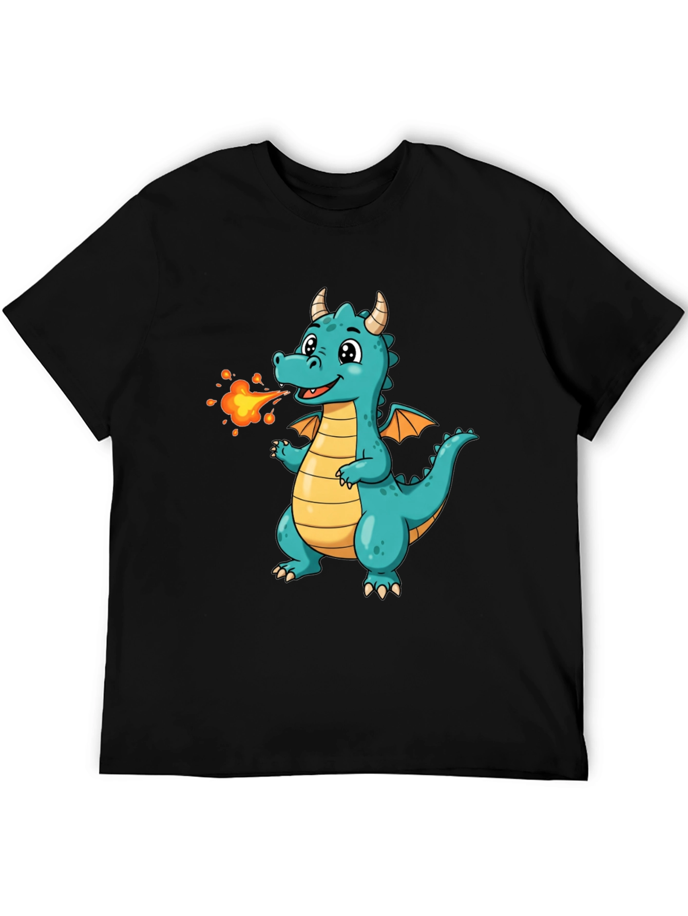 Cute Fire Dragon Graphic Tee - Kids Fun Shirt