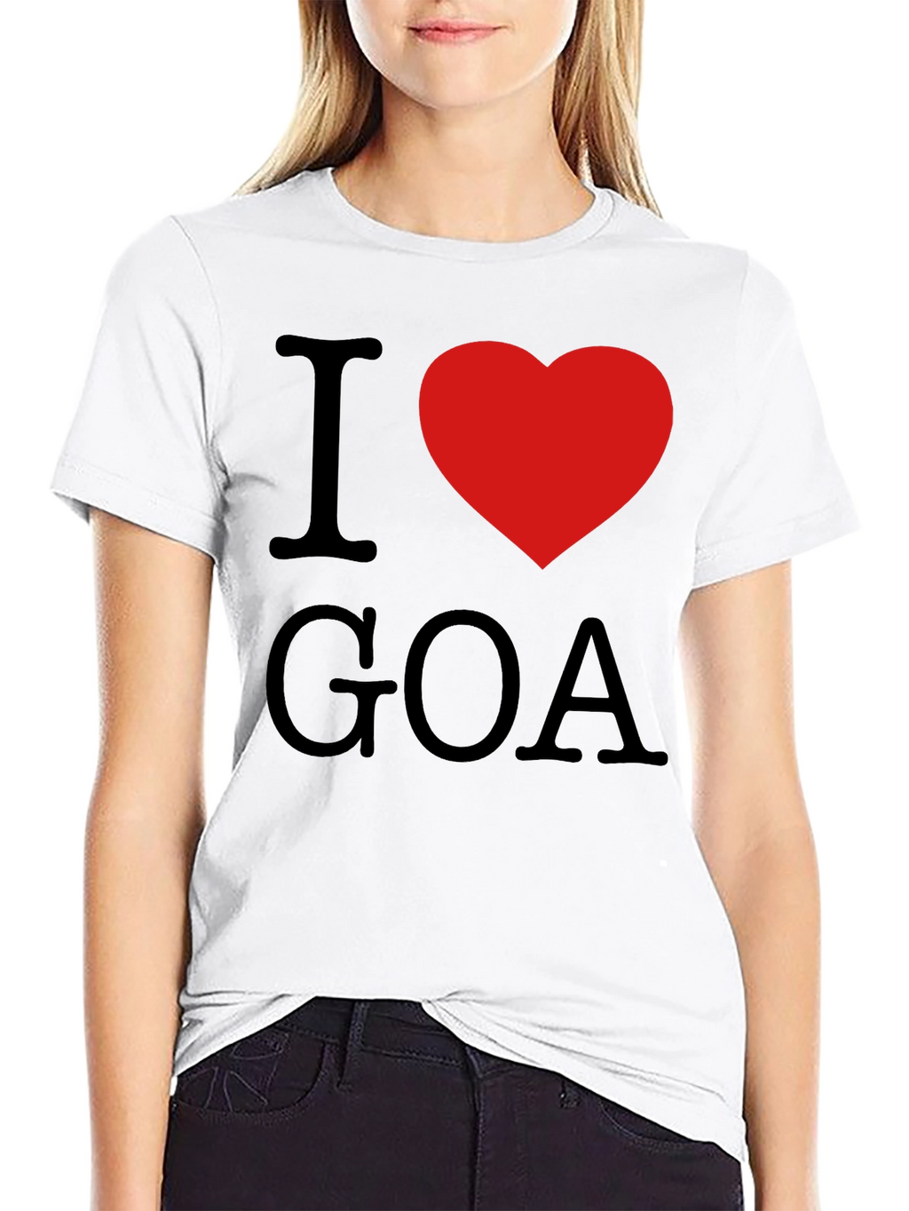 I Love Goa T-Shirt - Black with Red Heart