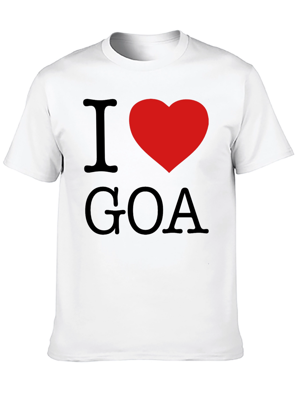 I Love Goa T-Shirt - Black with Red Heart