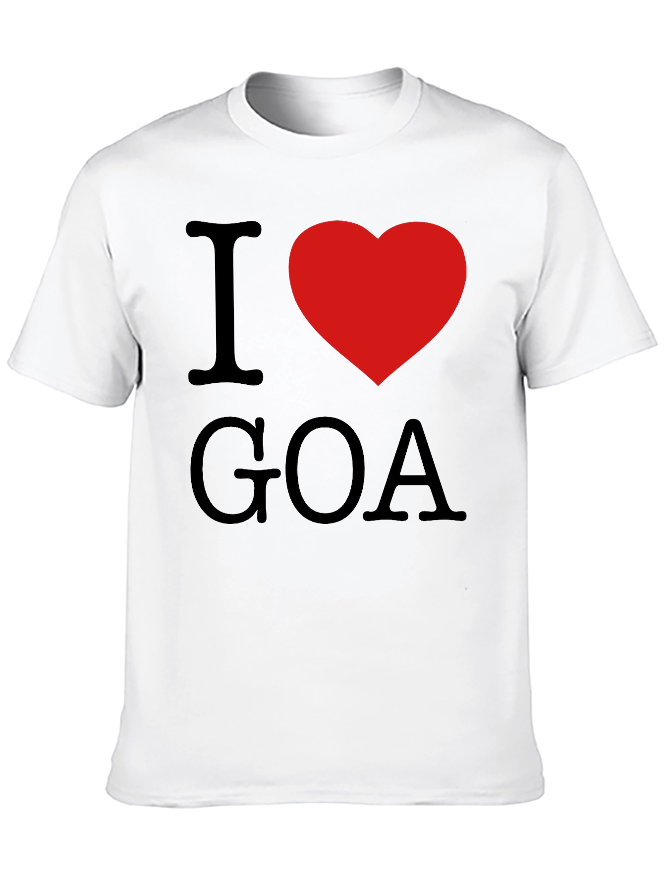 I Love Goa T-Shirt - Black with Red Heart