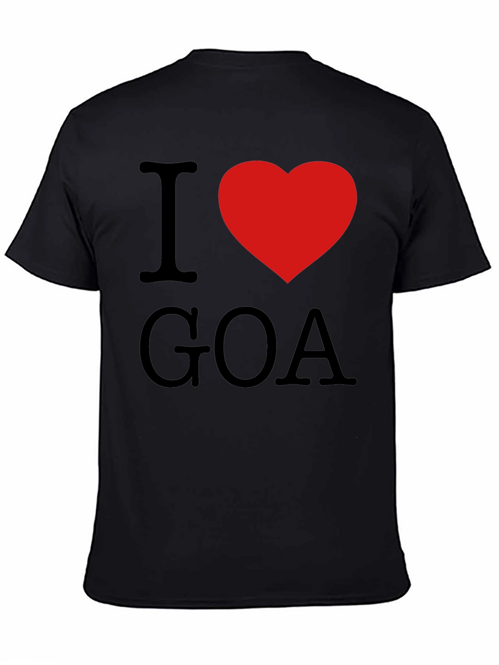 I Love Goa T-Shirt - Black with Red Heart