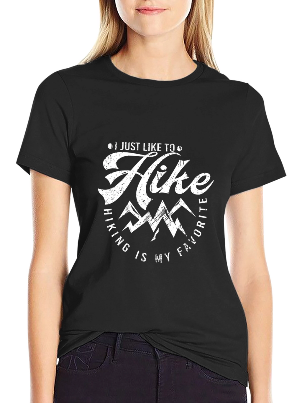 Hiking Lover Black T-Shirt: I Just Like To Hike