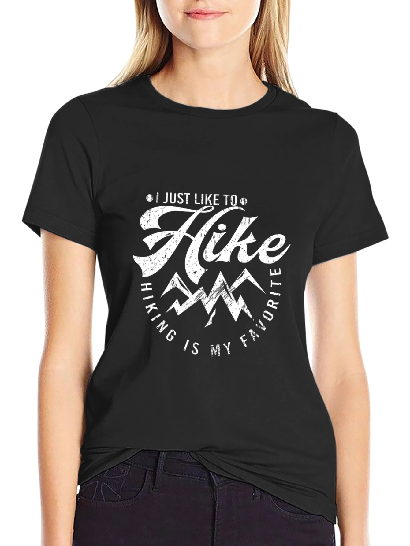 Hiking Lover Black T-Shirt: I Just Like To Hike