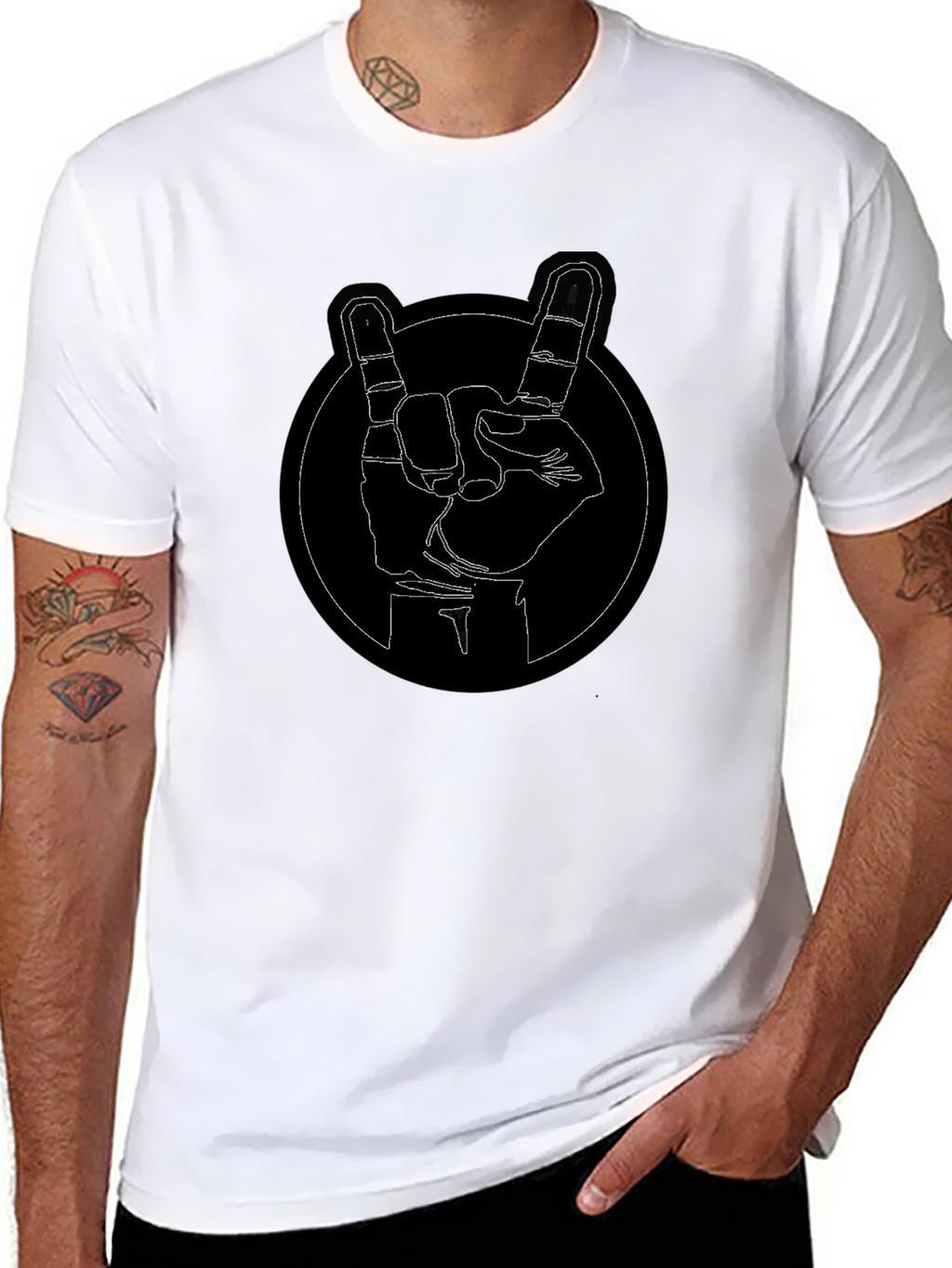 Rock On Graphic Tee - Black Cotton Comfort