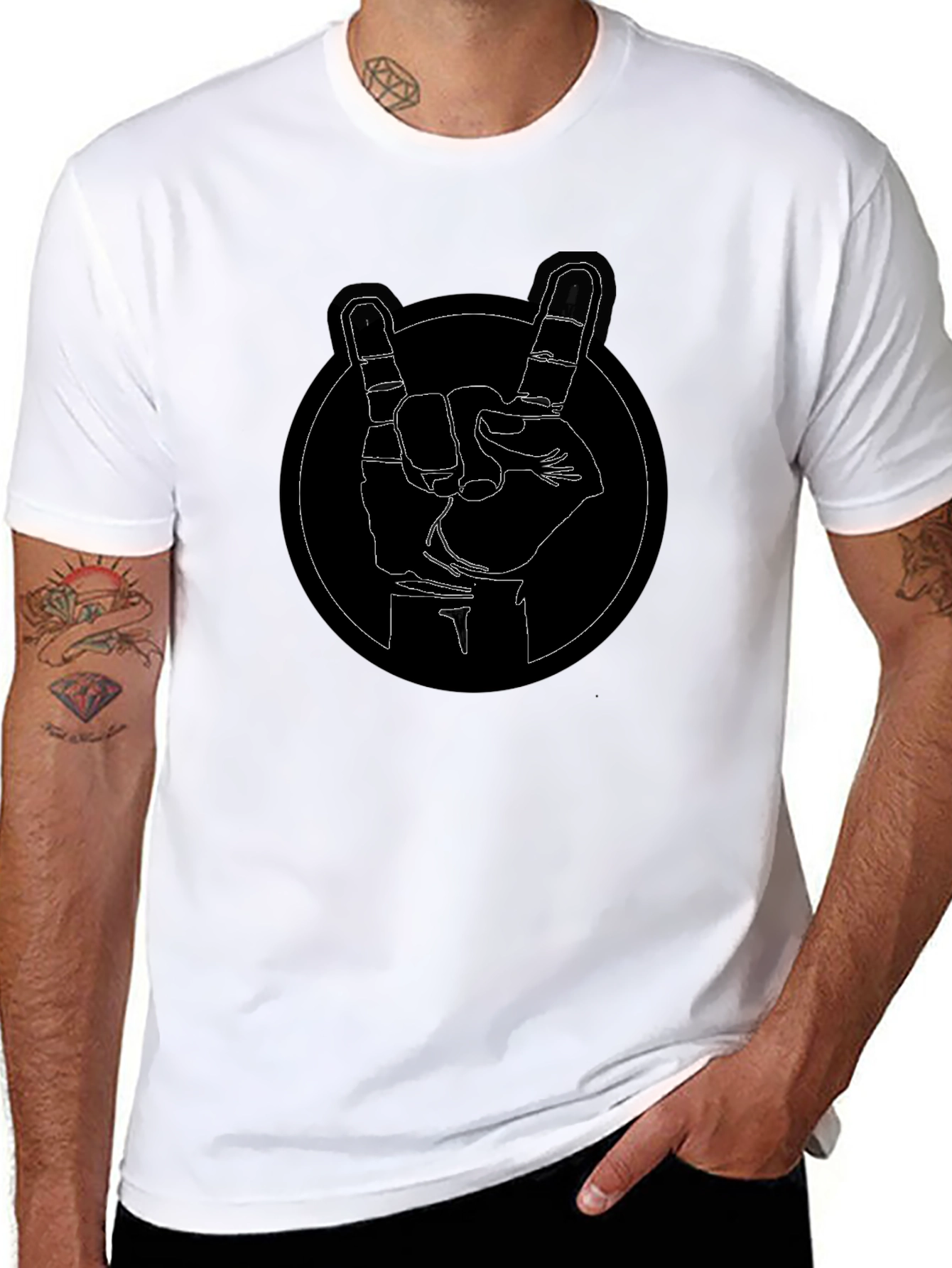 Rock On Graphic Tee - Black Cotton Comfort