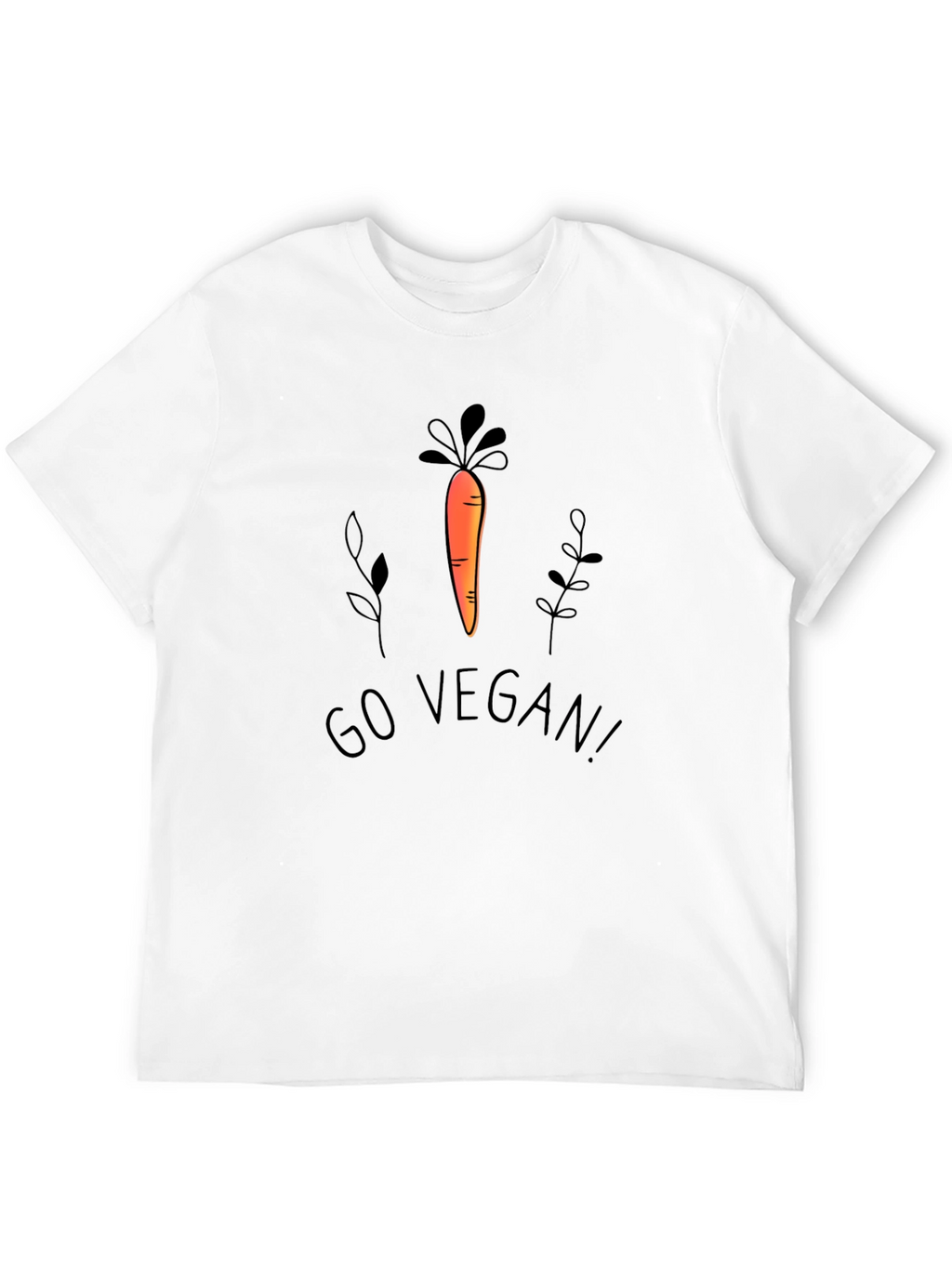 Go Vegan! Carrot Graphic Black T-Shirt