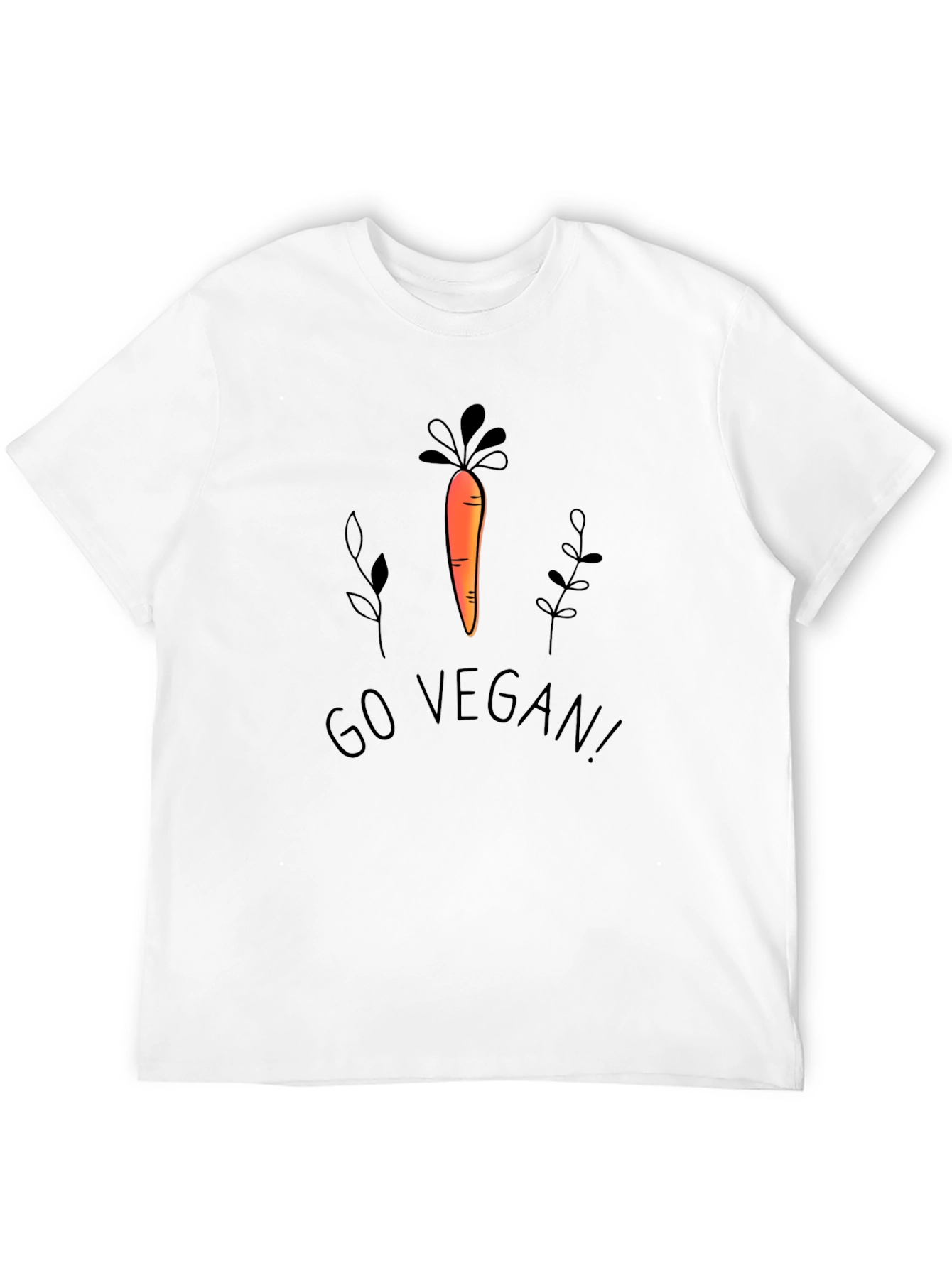 Go Vegan! Carrot Graphic Black T-Shirt