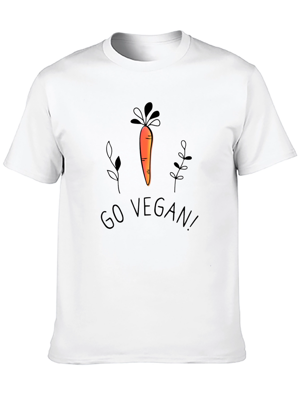 Go Vegan! Carrot Graphic Black T-Shirt