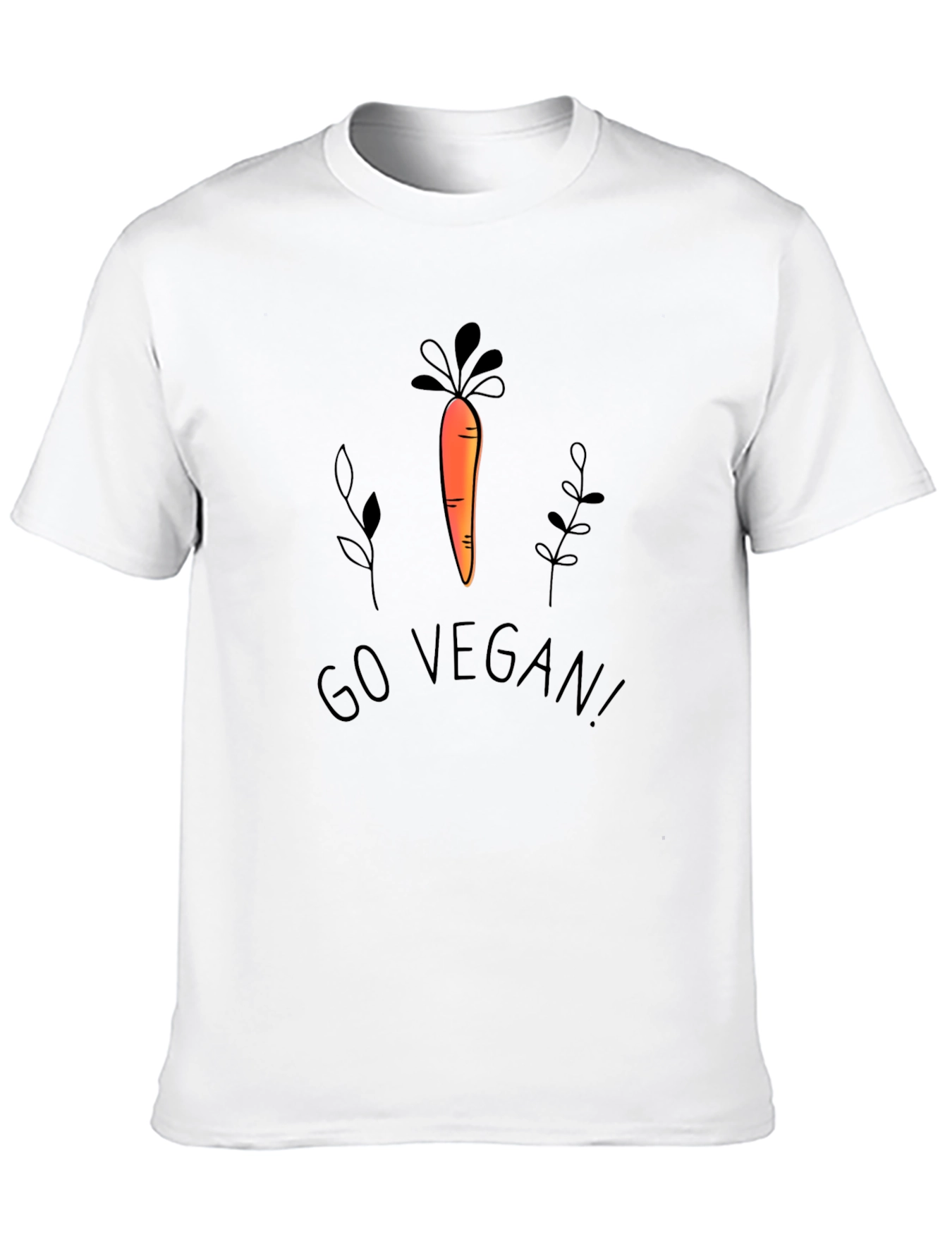 Go Vegan! Carrot Graphic Black T-Shirt