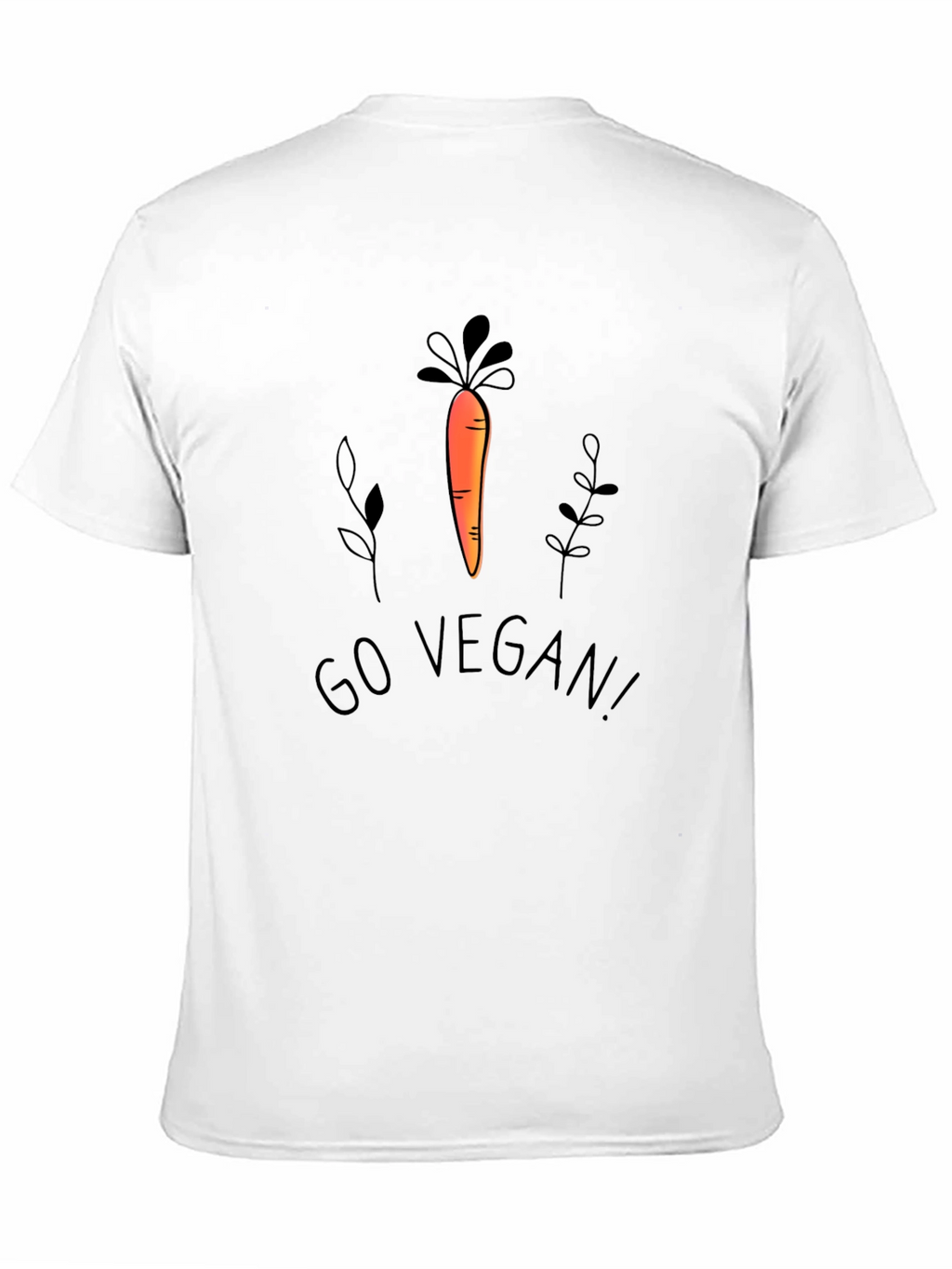 Go Vegan! Carrot Graphic Black T-Shirt