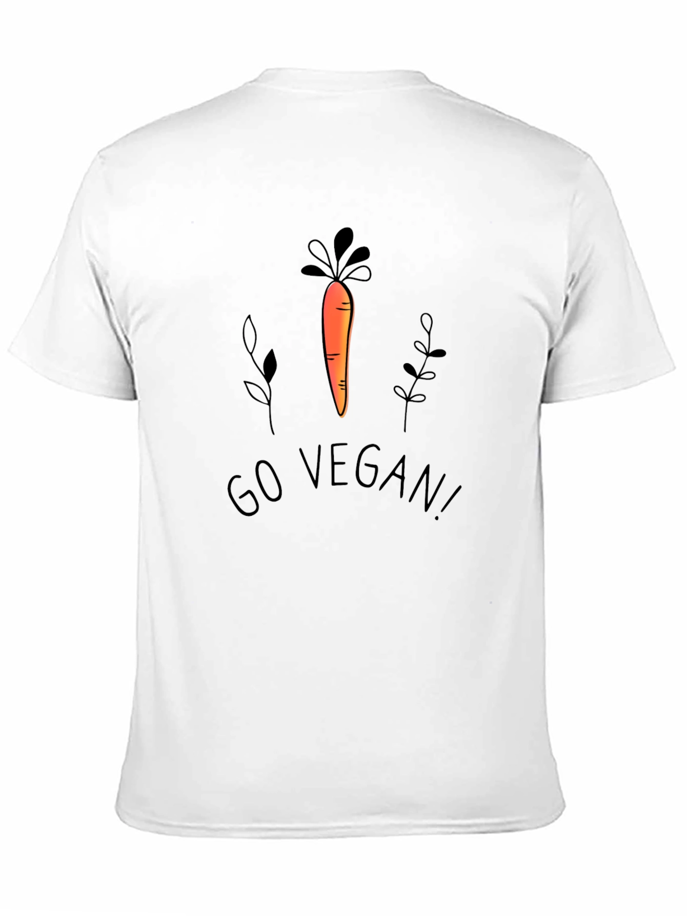Go Vegan! Carrot Graphic Black T-Shirt