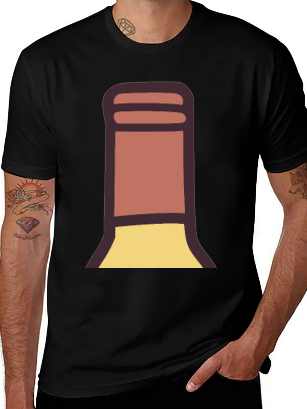 Fun Cartoon Wine Bottle T-Shirt