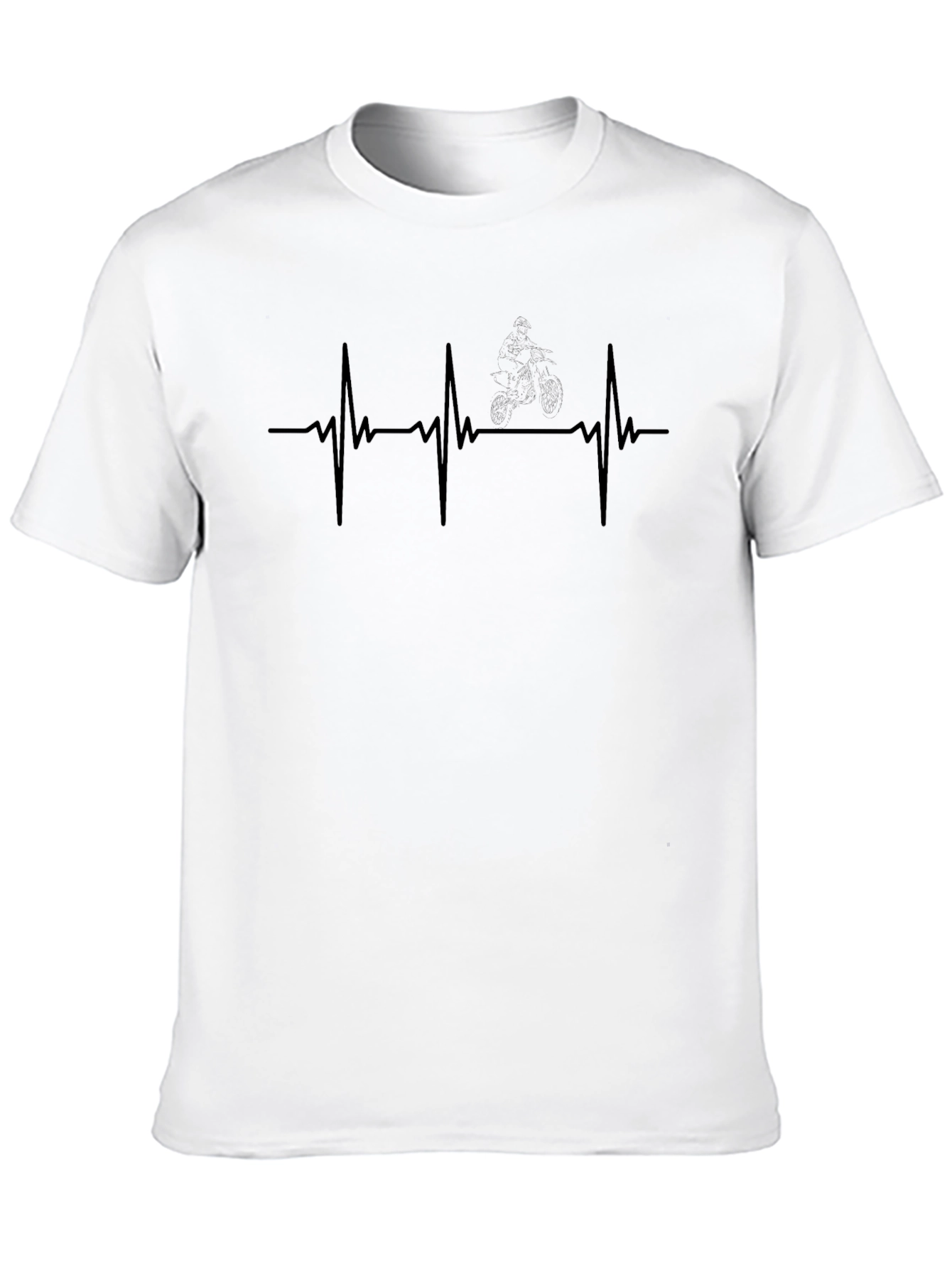 Heartbeat Biker Graphic Tee - Black Casual Shirt