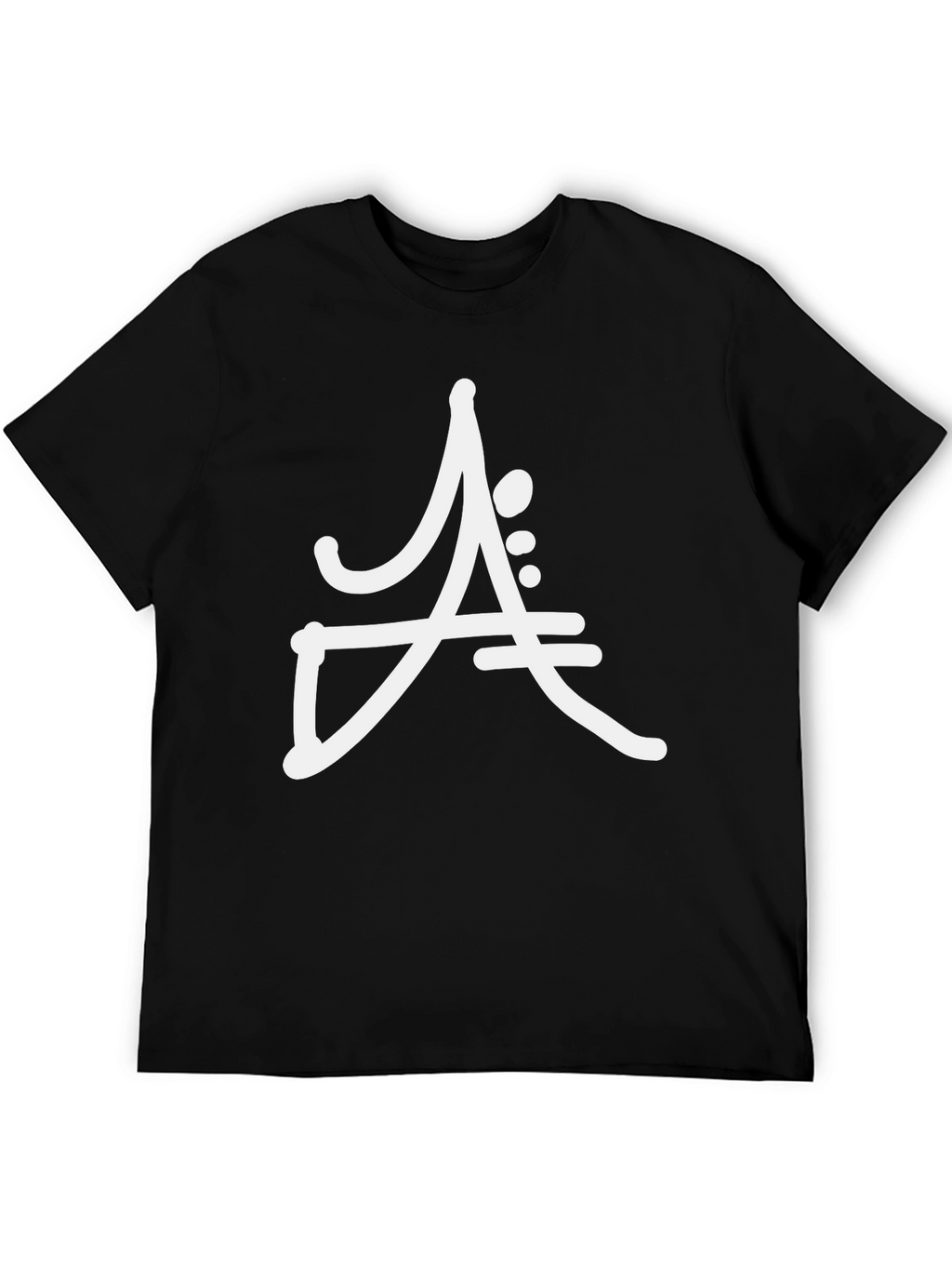 Abstract Graphic Print Black Cotton T-Shirt