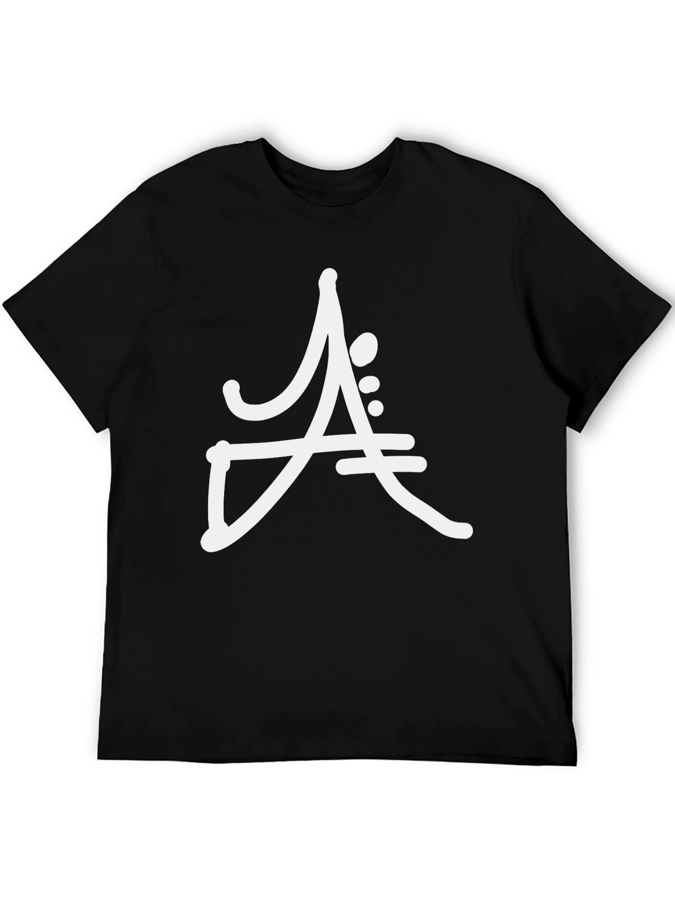 Abstract Graphic Print Black Cotton T-Shirt