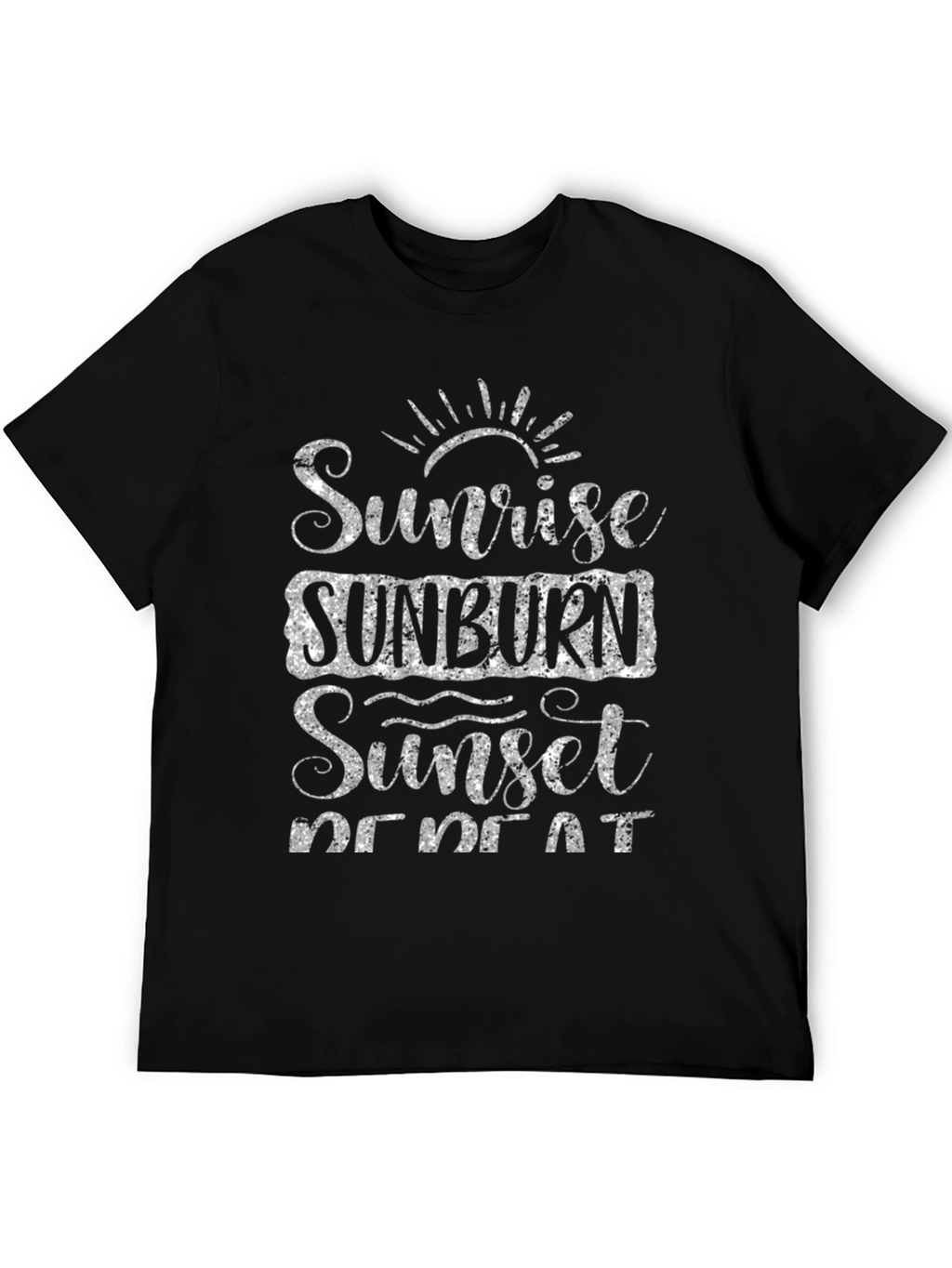 Sunrise Sunburn Sunset Repeat Black Graphic Tee