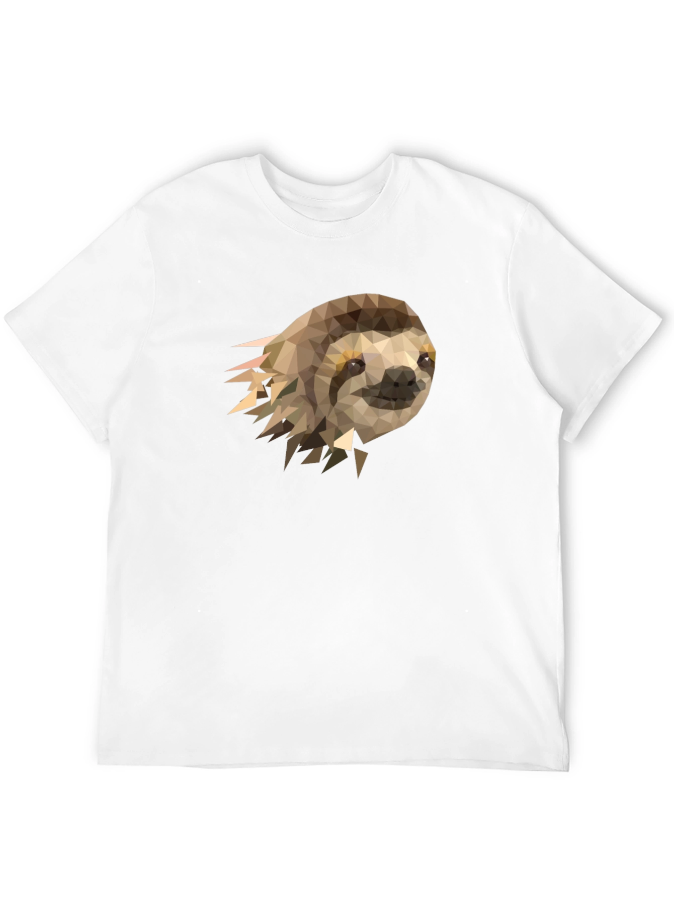 Geometric Sloth Graphic Tee - Modern Mens T-Shirt