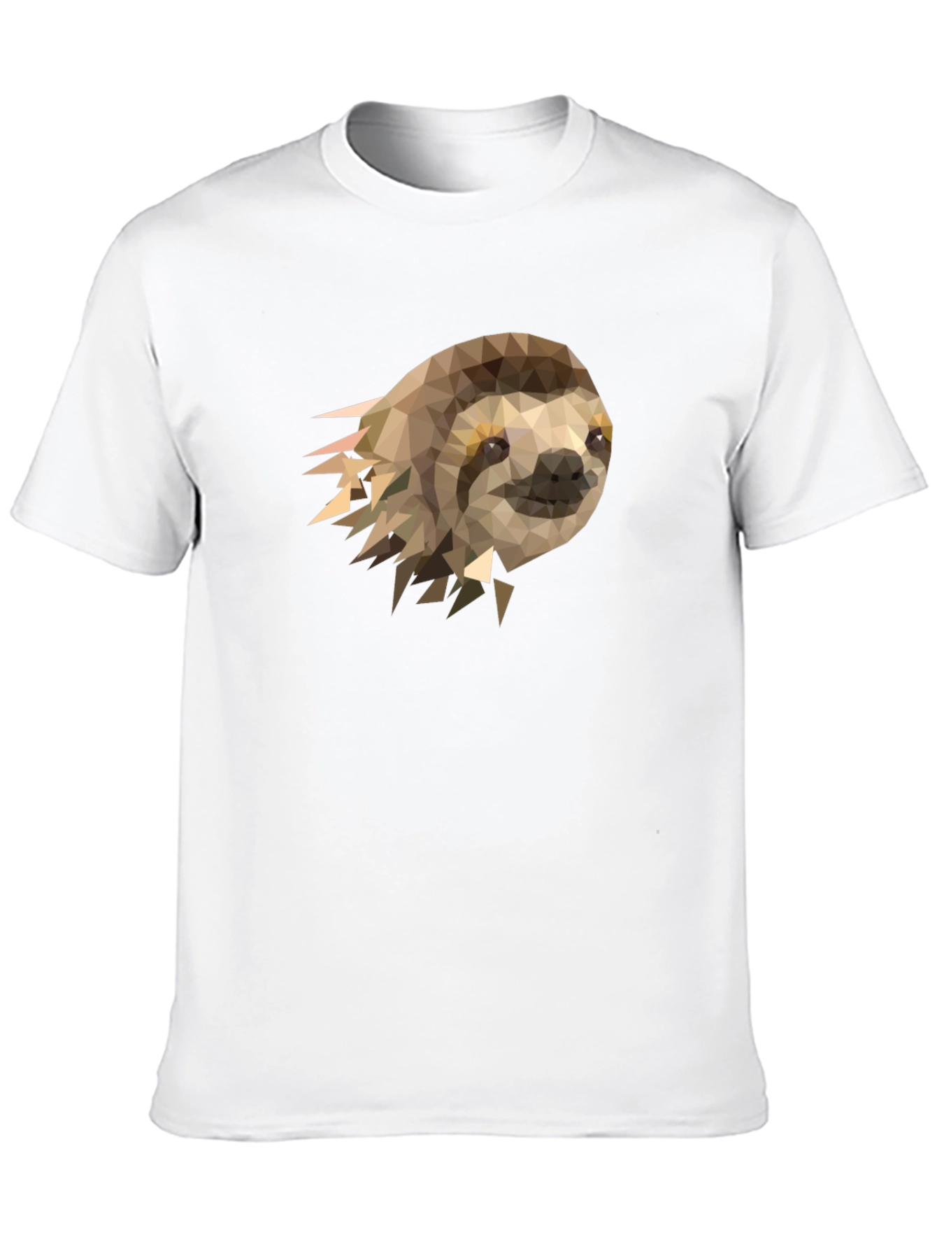 Geometric Sloth Graphic Tee - Modern Mens T-Shirt