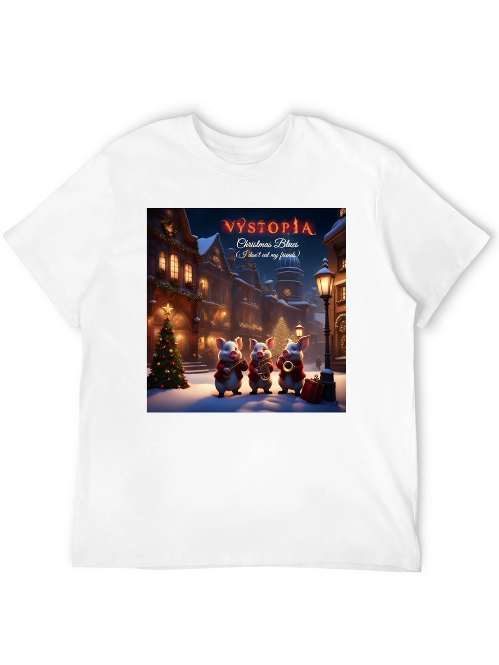 Vystopia Christmas Blues Graphic T-Shirt