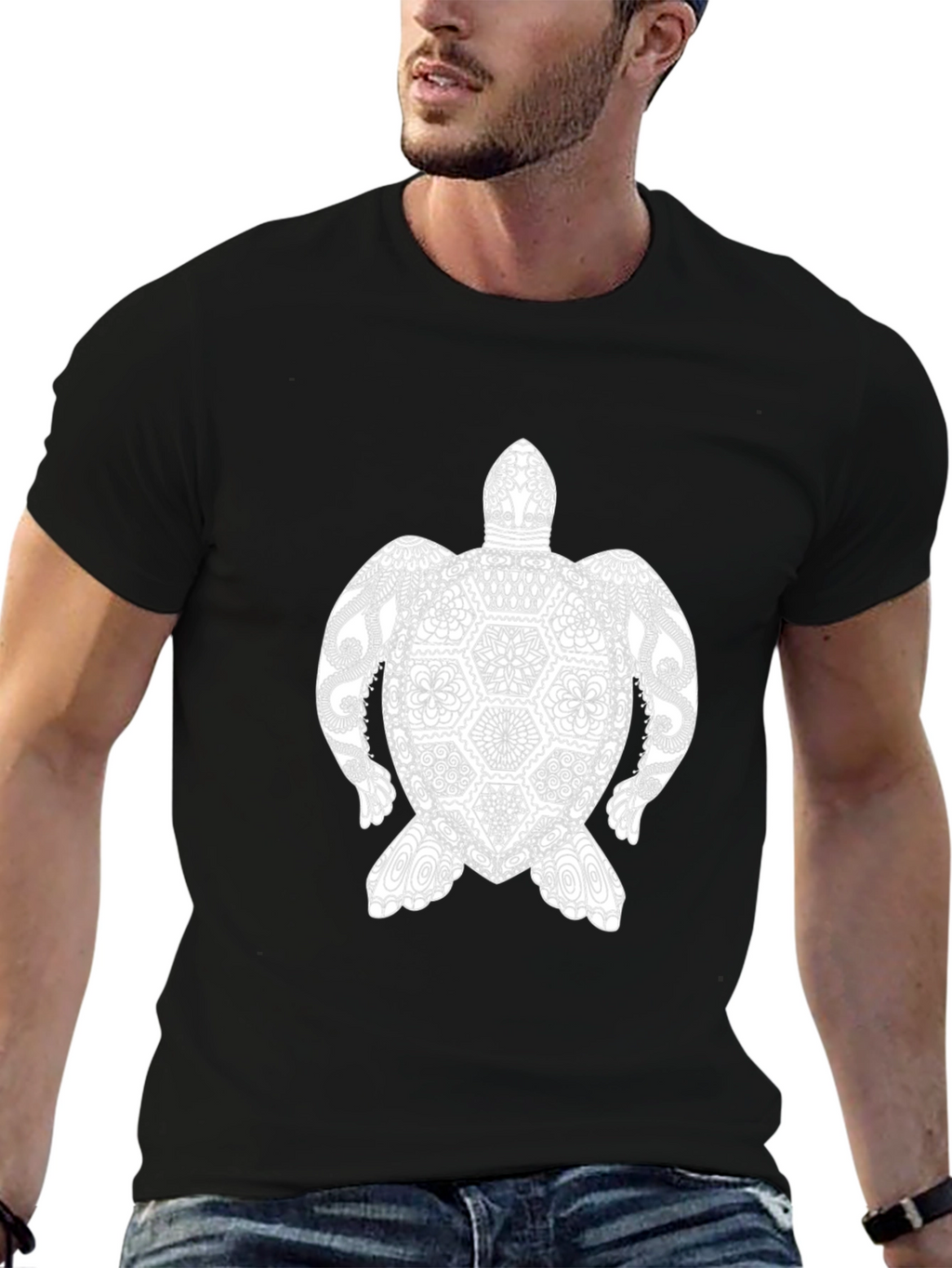 Turtle Graphic T-Shirt - Black Unique Design
