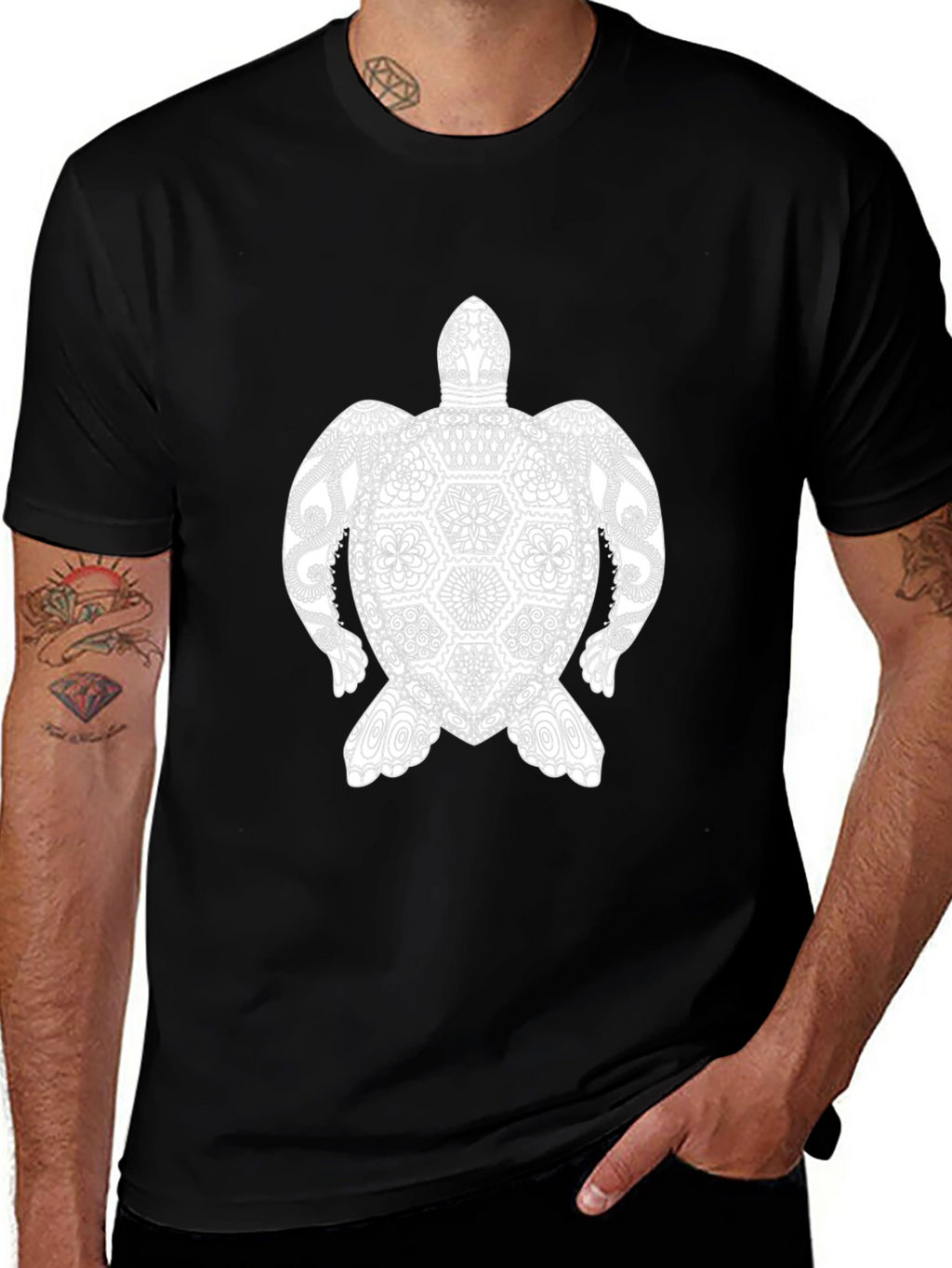 Turtle Graphic T-Shirt - Black Unique Design