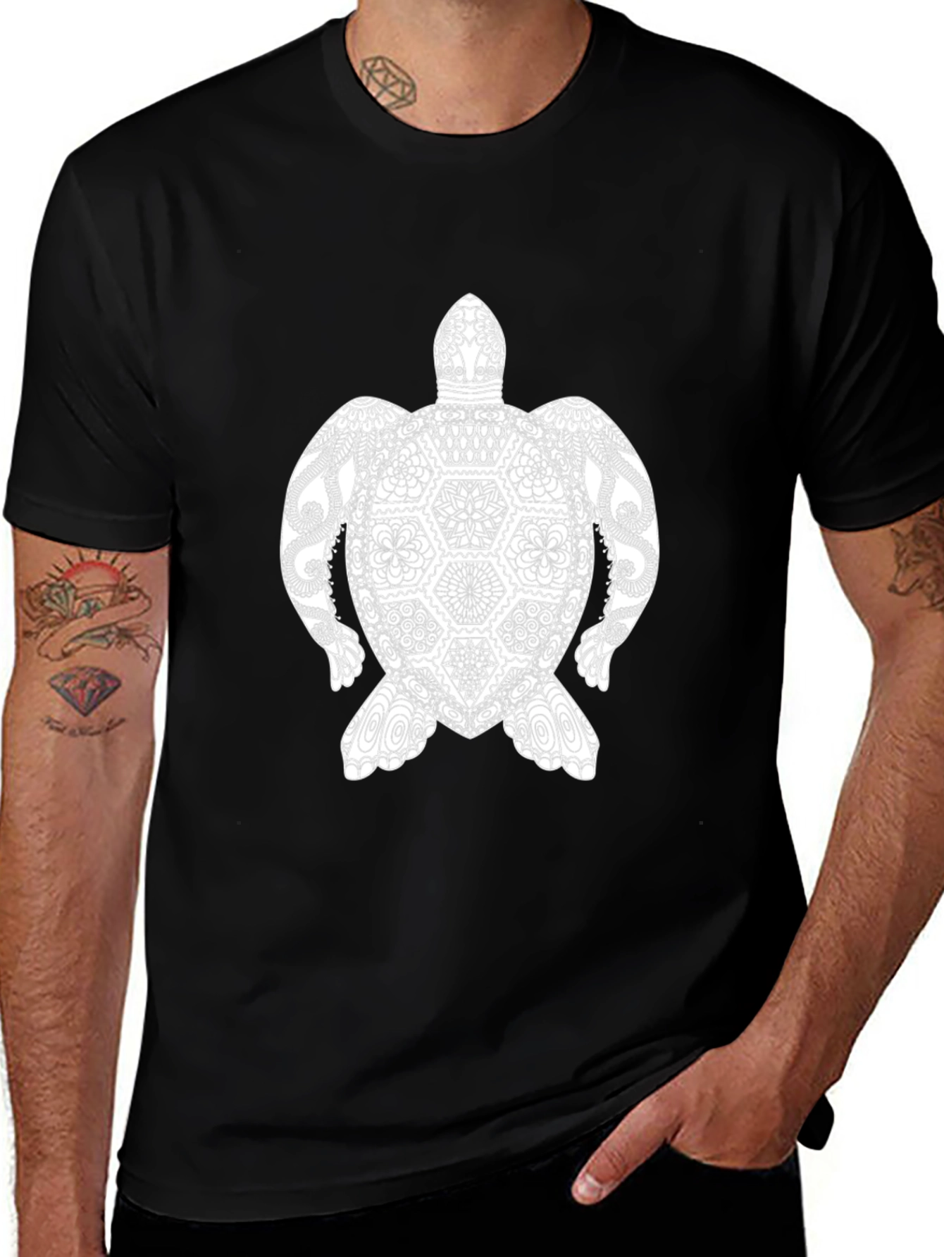 Turtle Graphic T-Shirt - Black Unique Design