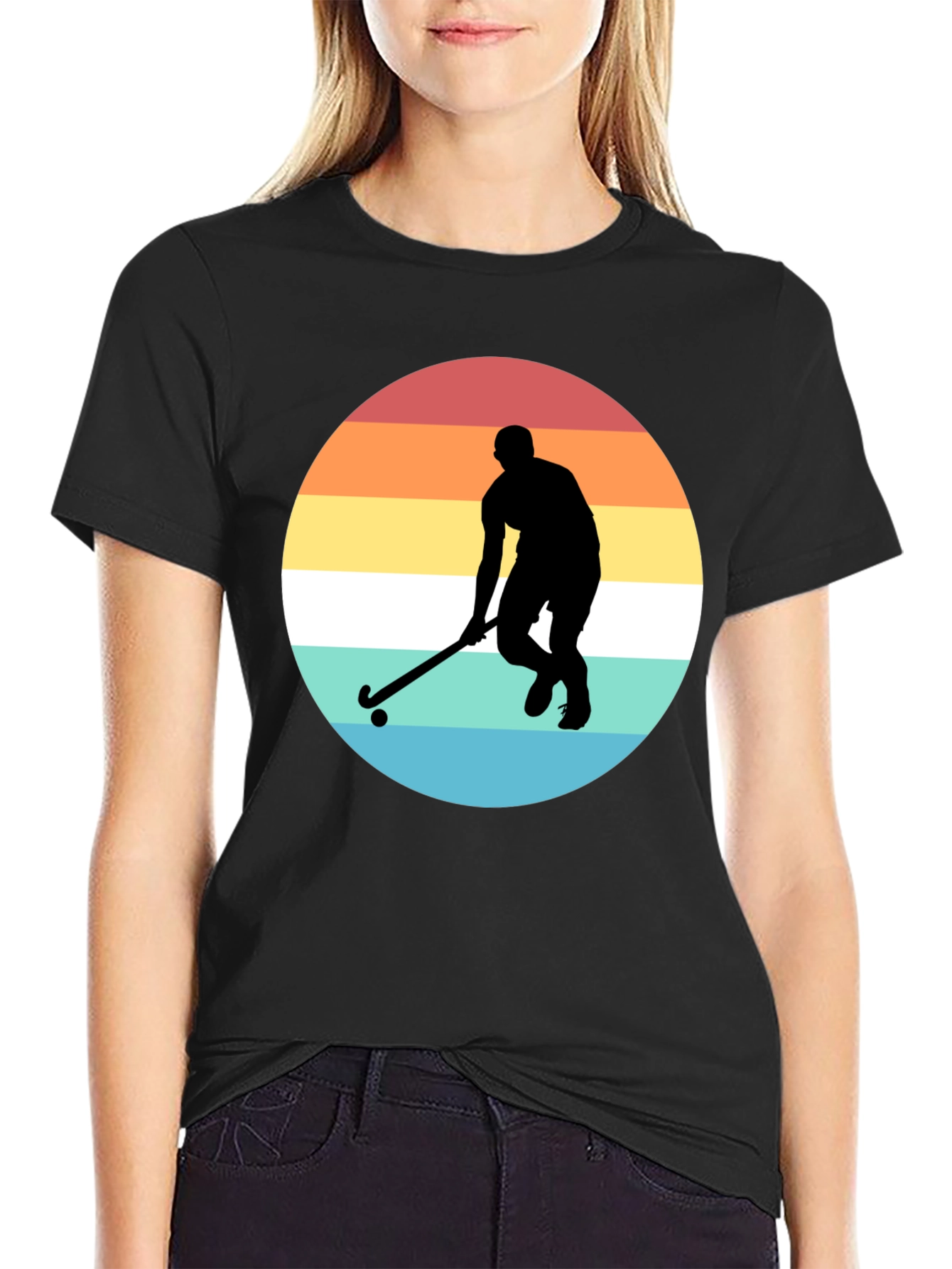 Field Hockey Sunset Graphic Tee
