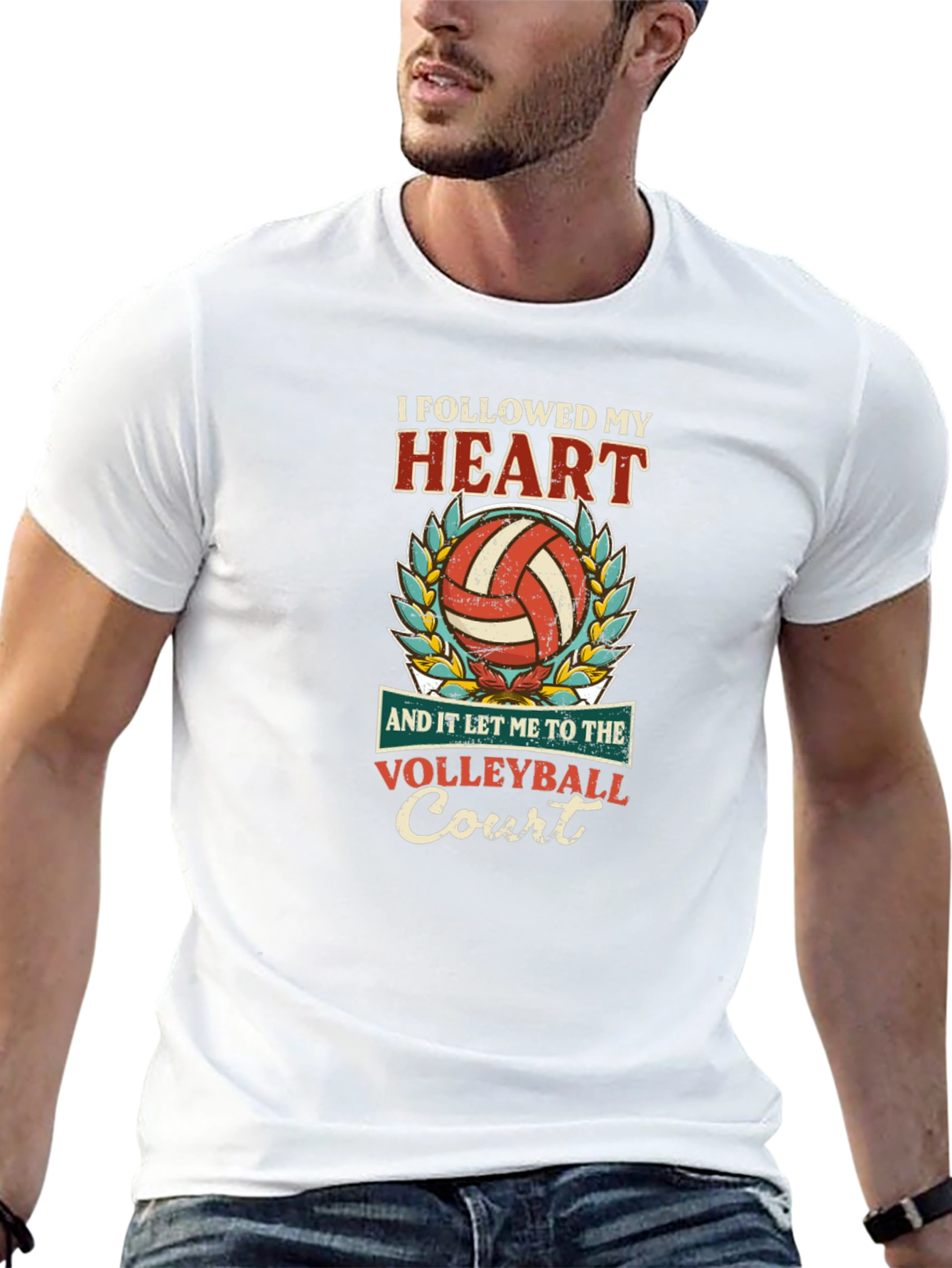 Volleyball Heart Court Graphic Tee