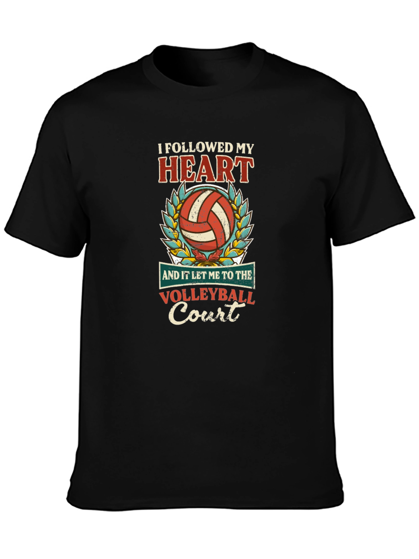 Volleyball Heart Court Graphic Tee