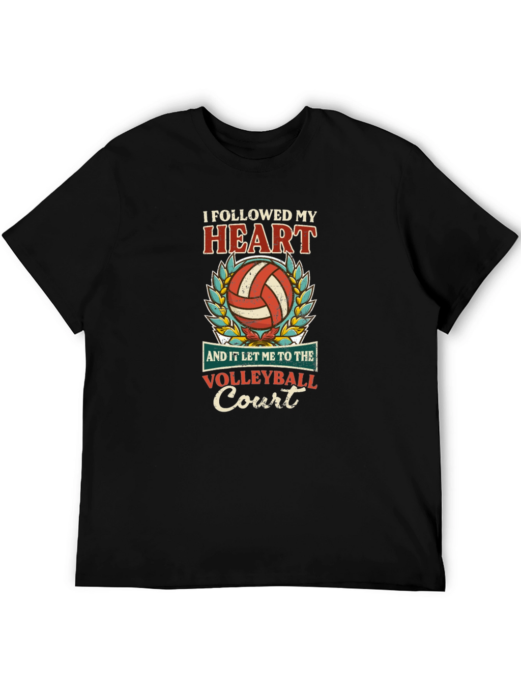 Volleyball Heart Court Graphic Tee