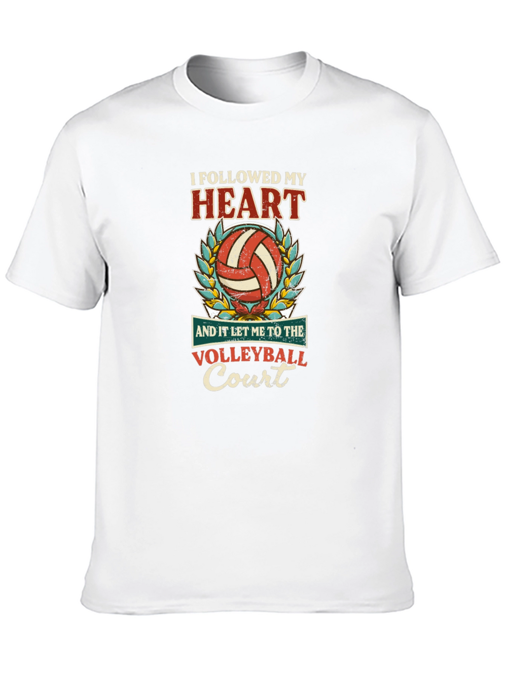 Volleyball Heart Court Graphic Tee