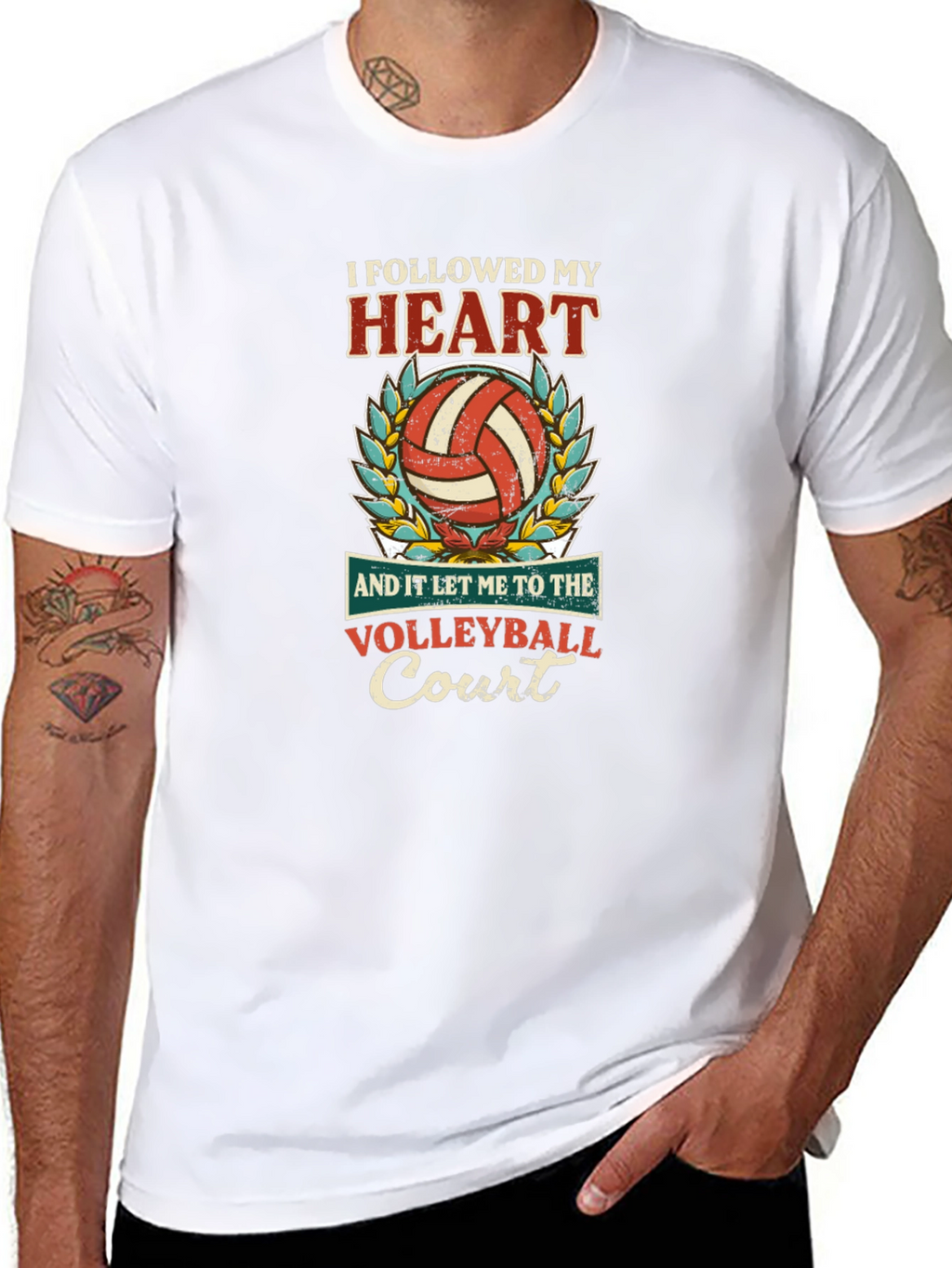 Volleyball Heart Court Graphic Tee