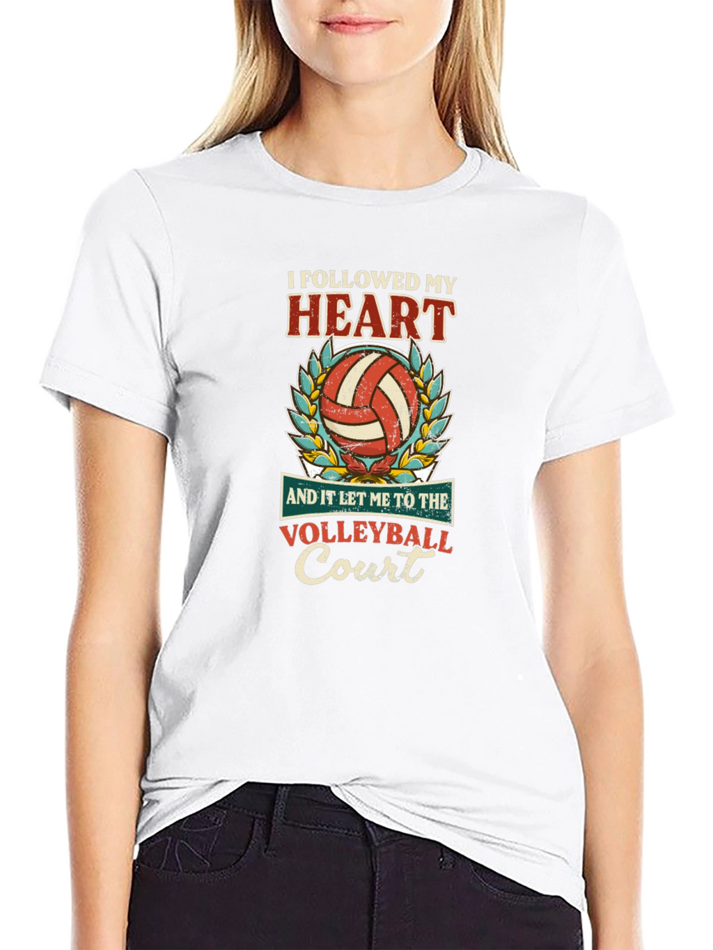 Volleyball Heart Court Graphic Tee