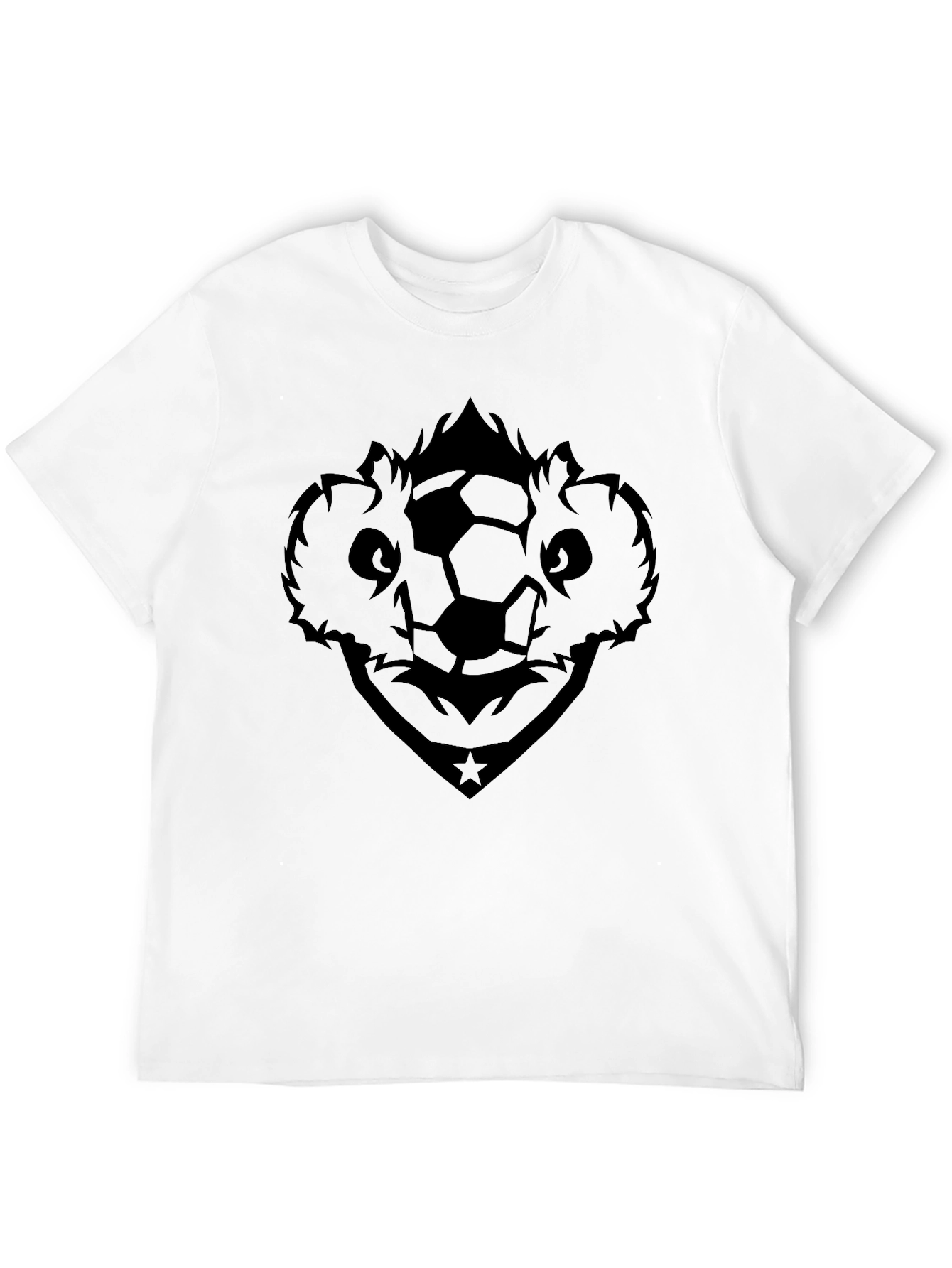 Soccer Koala Graphic Tee - Black Cotton Shirt