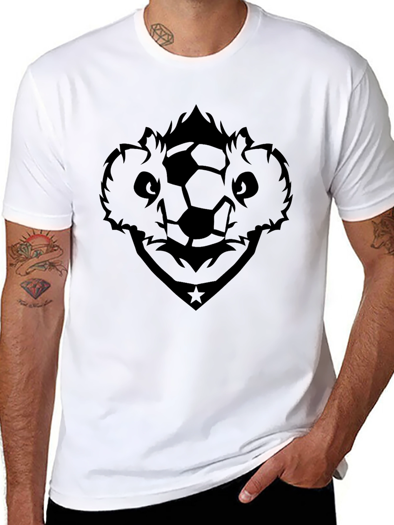 Soccer Koala Graphic Tee - Black Cotton Shirt