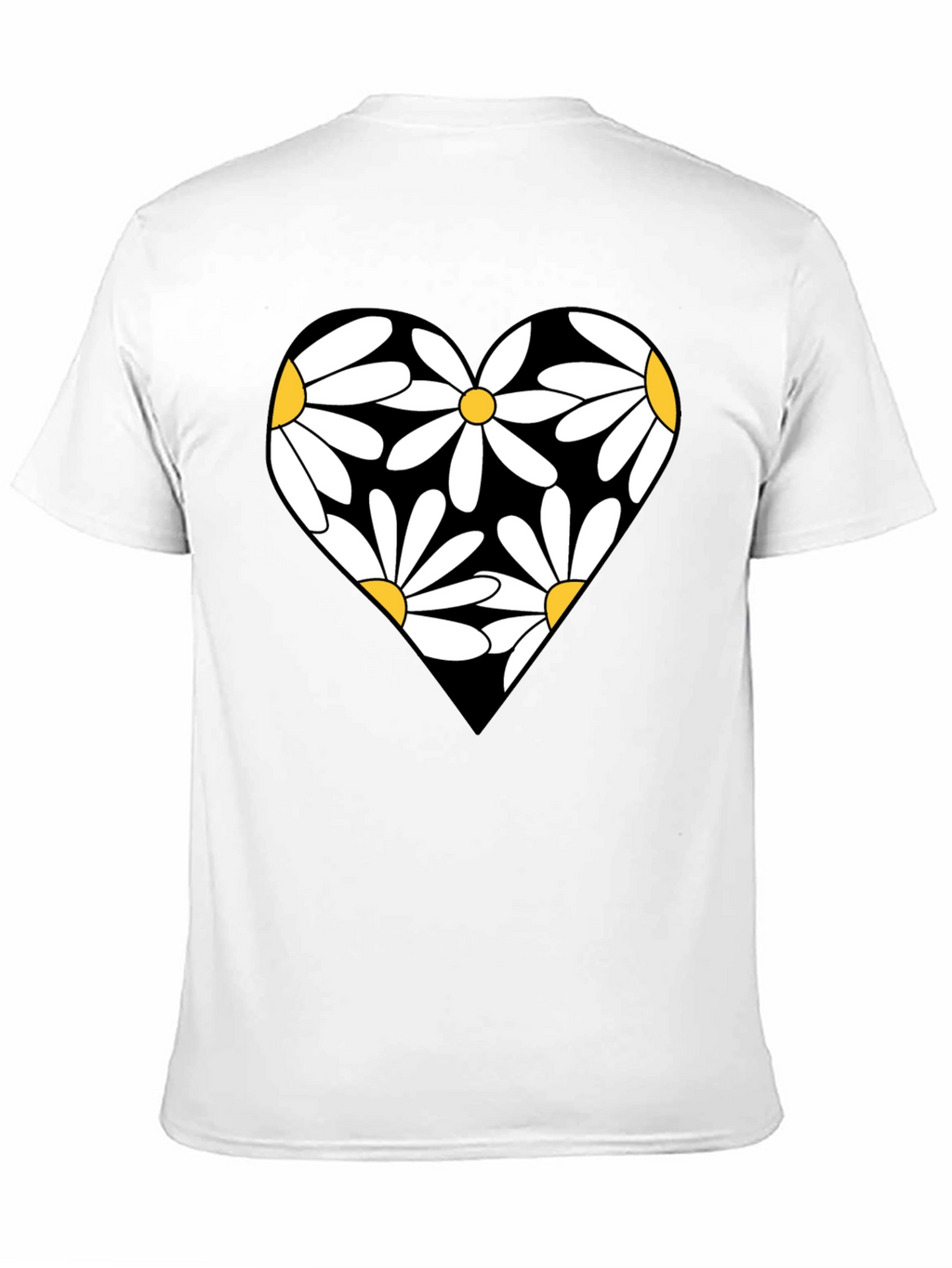 Daisy Heart Graphic Black T-Shirt
