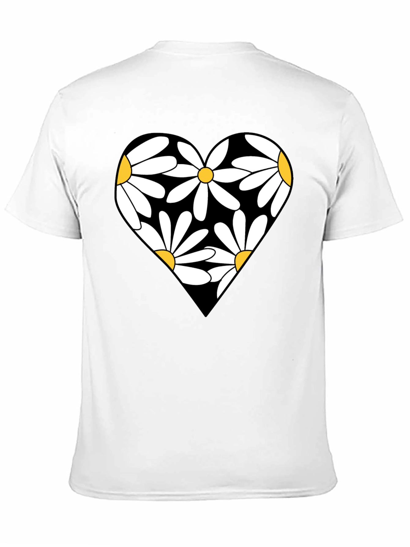 Daisy Heart Graphic Black T-Shirt