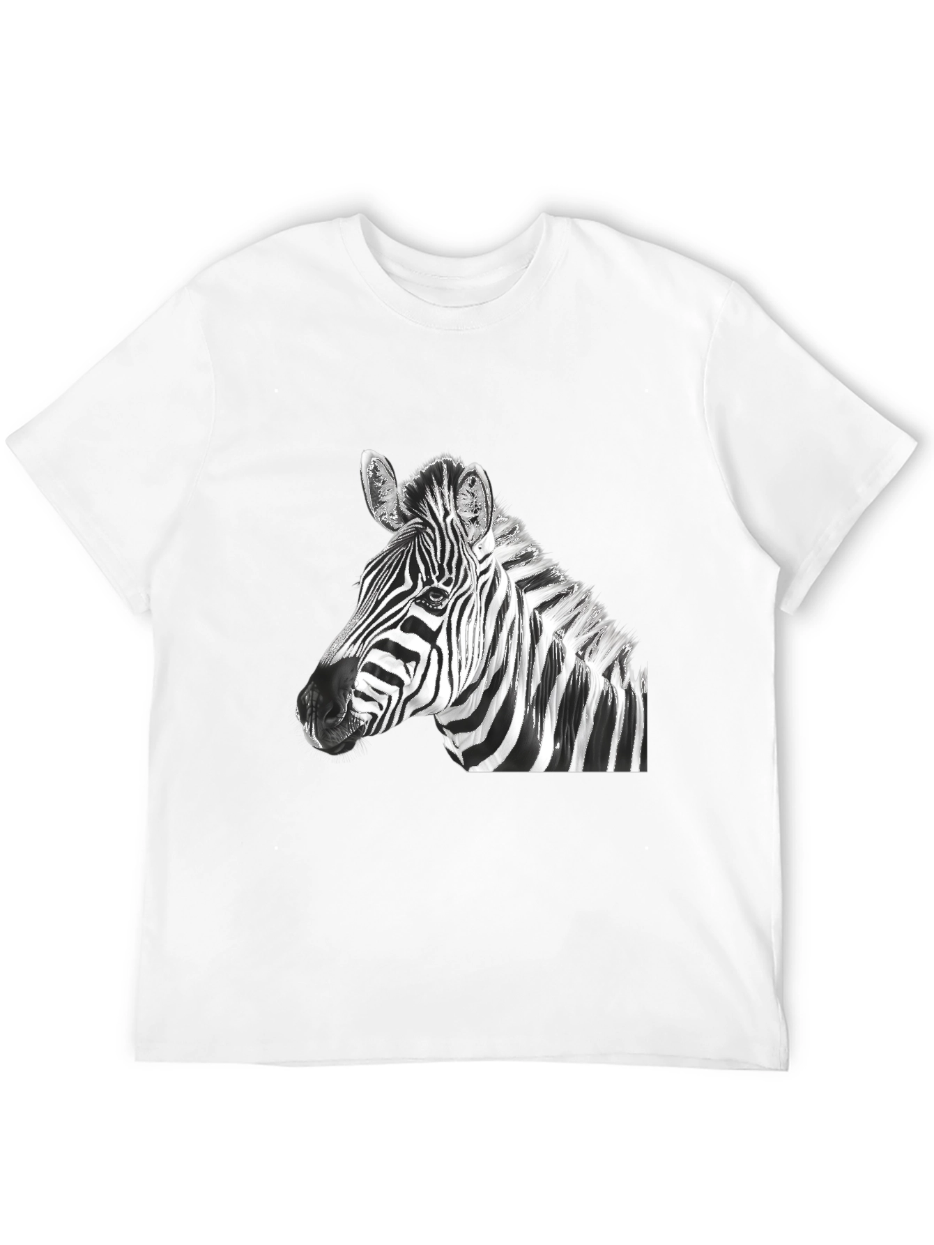Zebra Graphic Tee - Black Cotton Blend Shirt