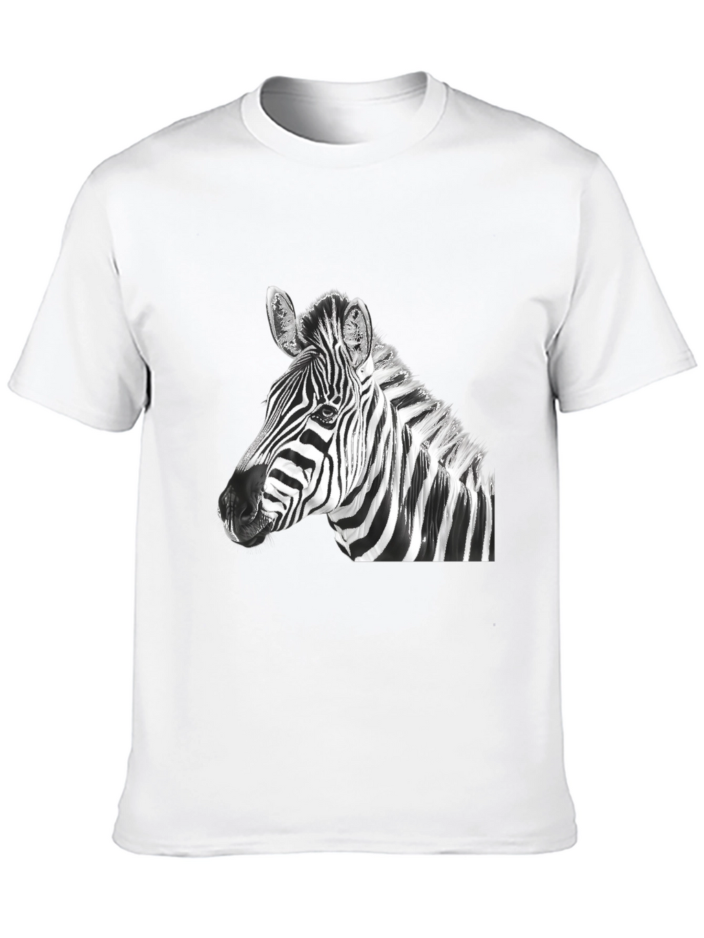 Zebra Graphic Tee - Black Cotton Blend Shirt