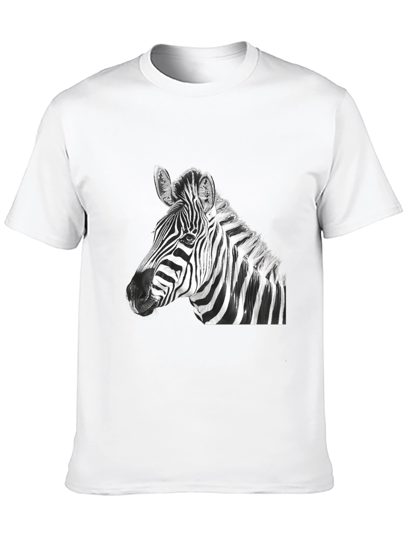 Zebra Graphic Tee - Black Cotton Blend Shirt