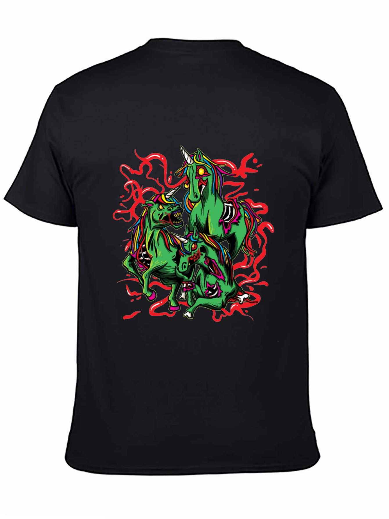Zombie Unicorn Graphic Tee - Black
