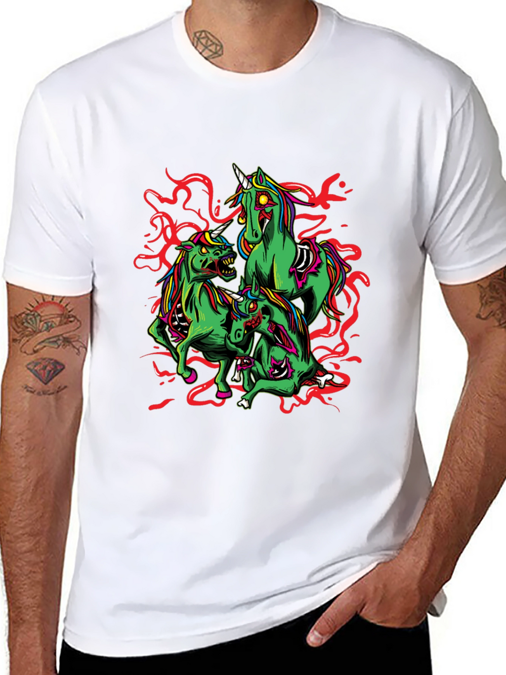 Zombie Unicorn Graphic Tee - Black
