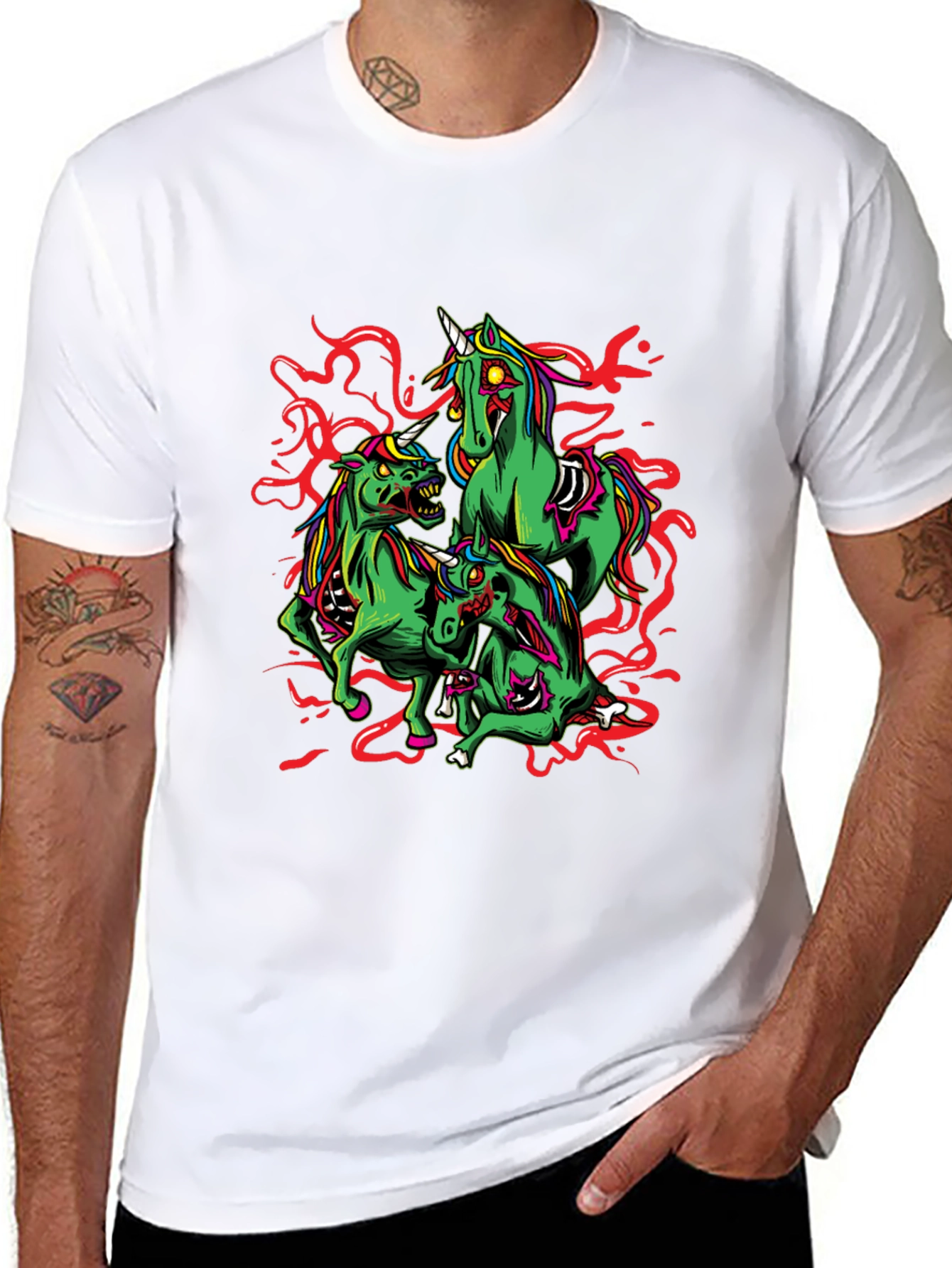 Zombie Unicorn Graphic Tee - Black